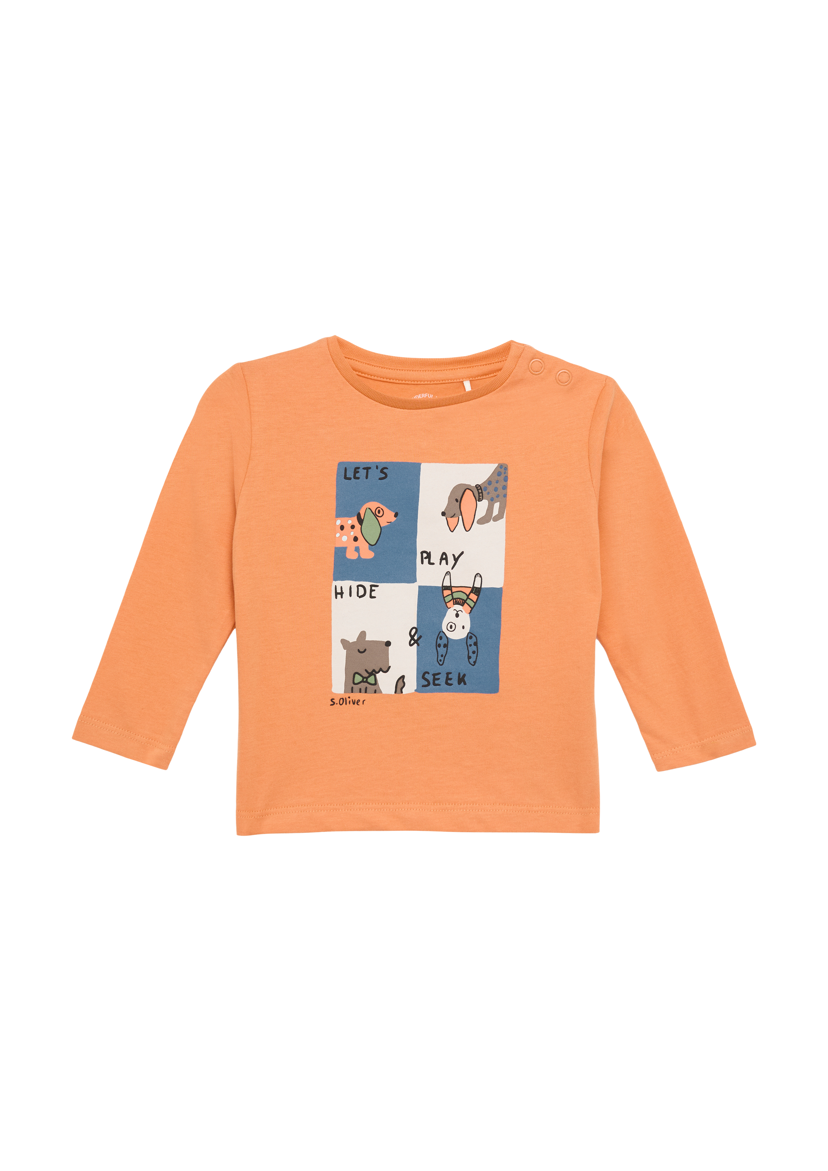 s.Oliver - Baumwollshirt mit Frontprint, Babys, Orange