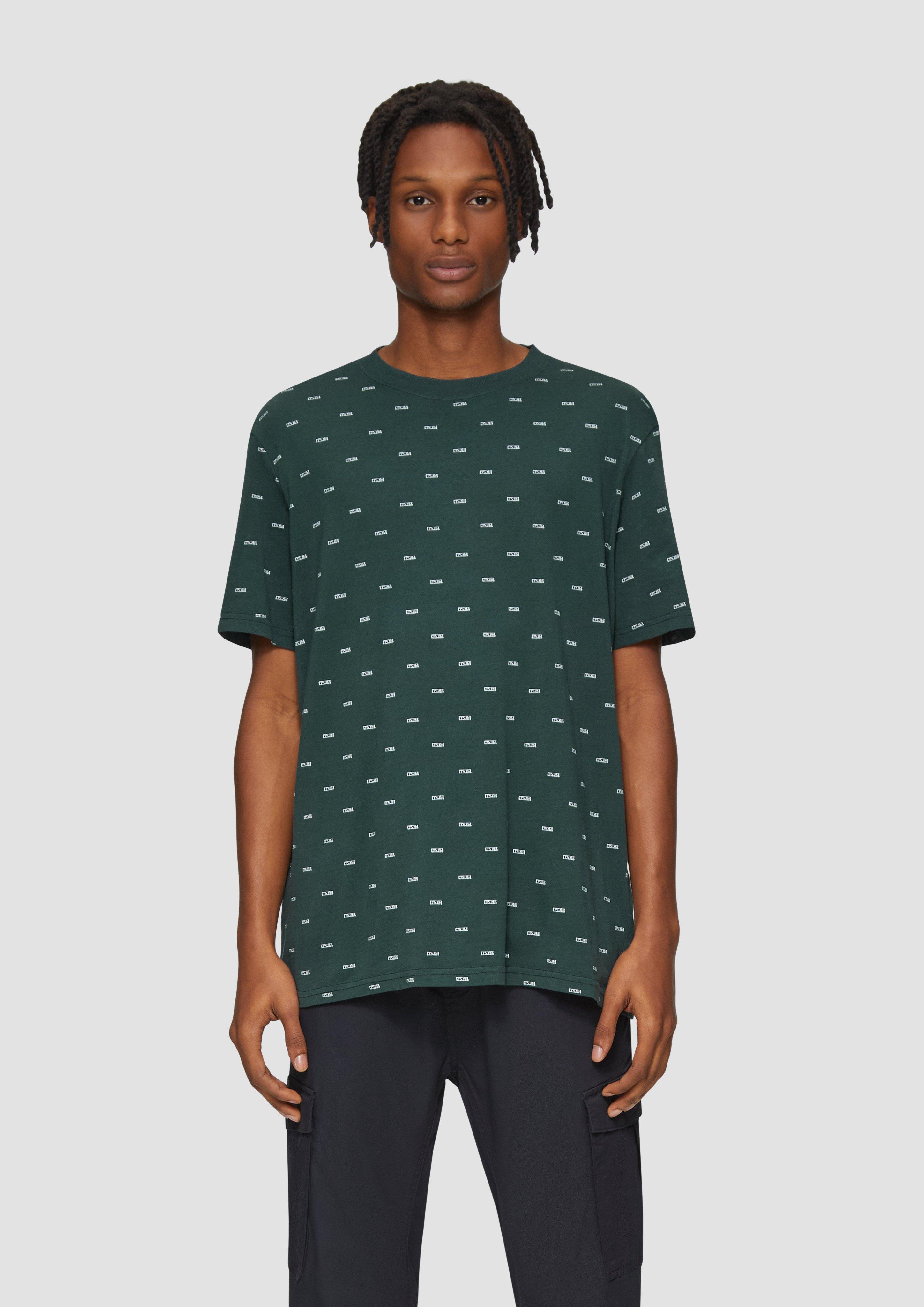 S.Oliver Gewaschenes T-Shirt mit All-over-Print