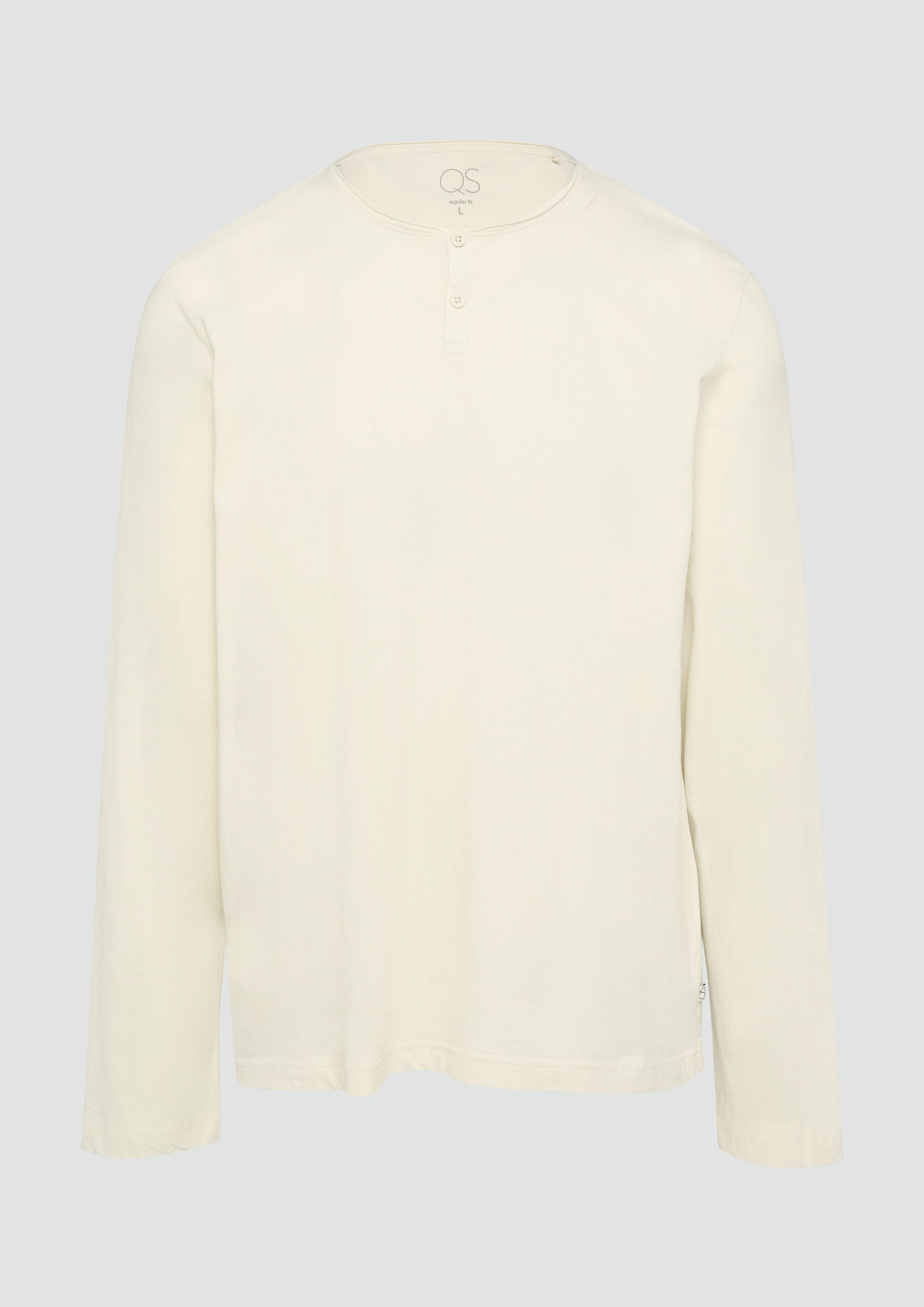 Thumbnail - QS - Gewaschenes Longsleeve mit Rollkante, Herren, creme