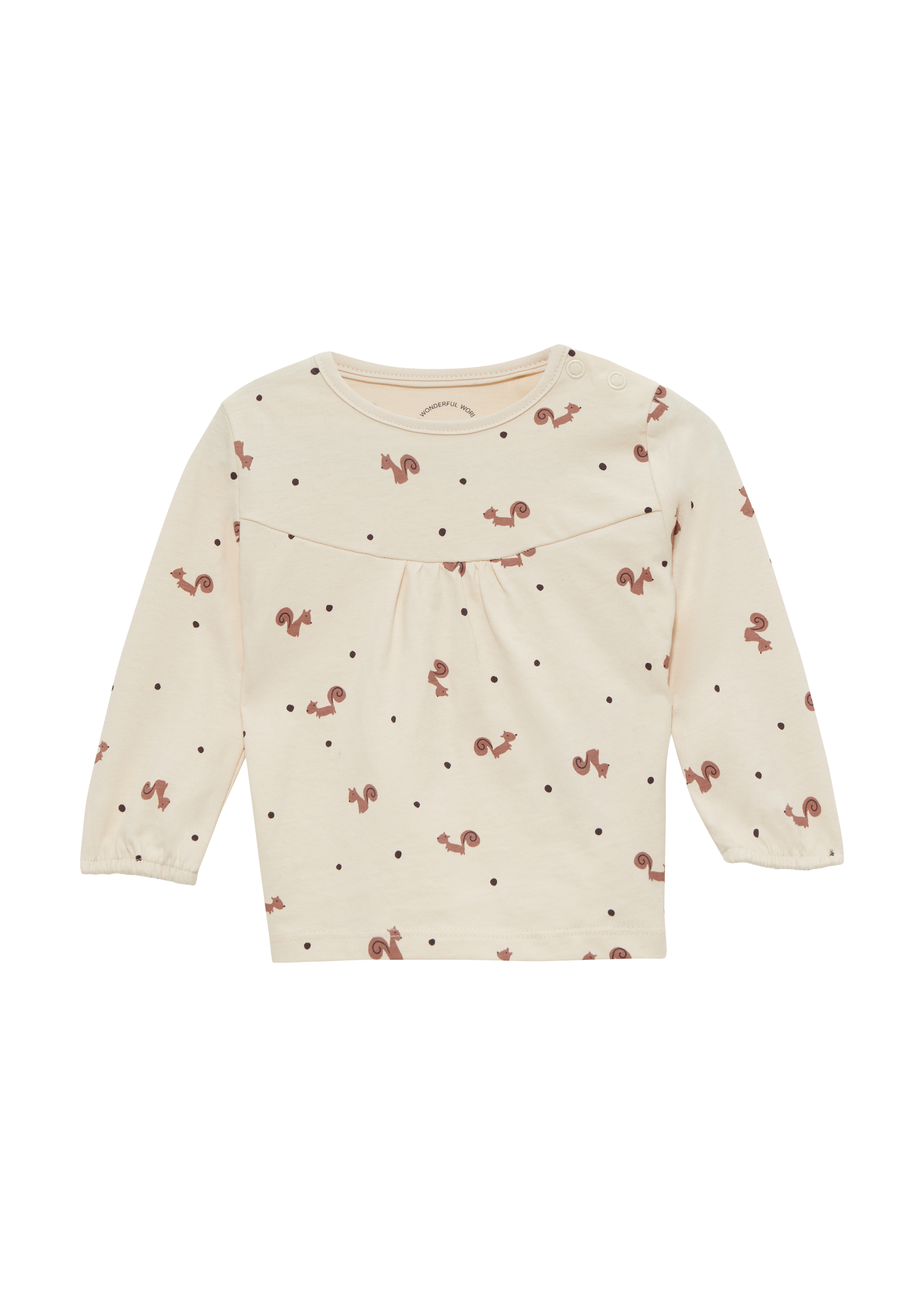 s.Oliver - Gemustertes Langarmshirt mit Raffung, Babys, Beige