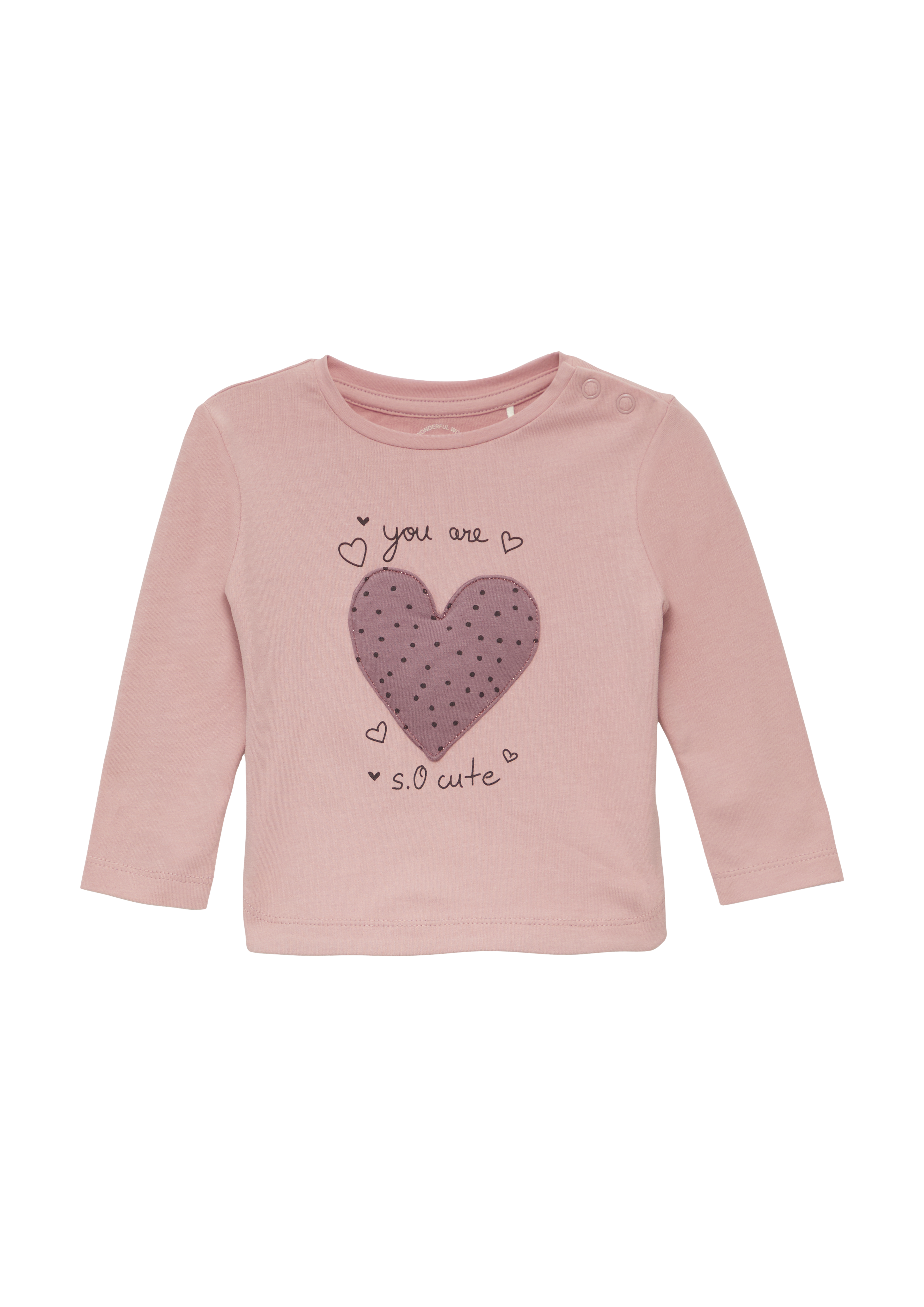 s.Oliver - Langarmshirt mit 3D-Herz-Applikation, Babys, Rosa