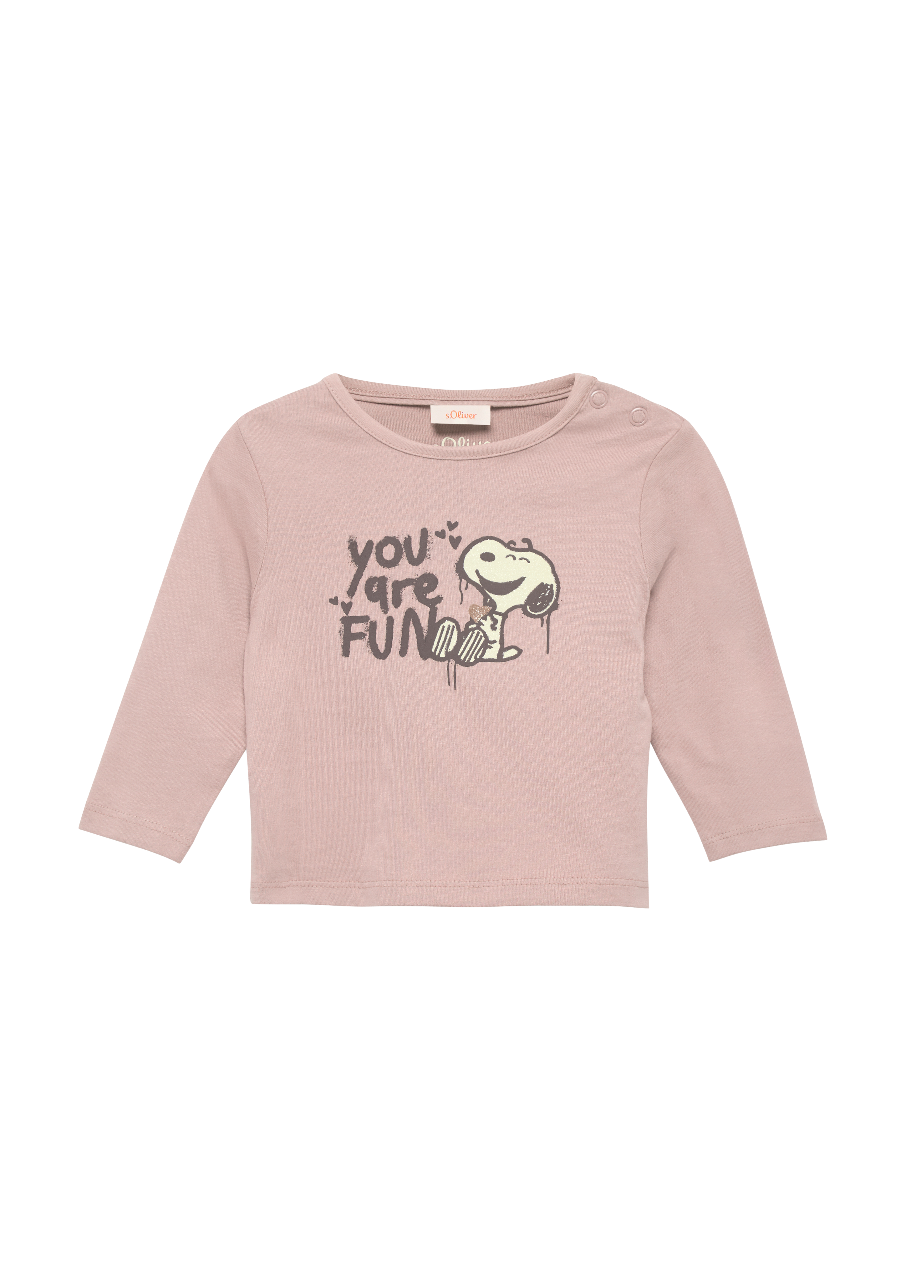 s.Oliver - Longsleeve mit glitzerndem Snoopy®-Print, Babys, Rosa