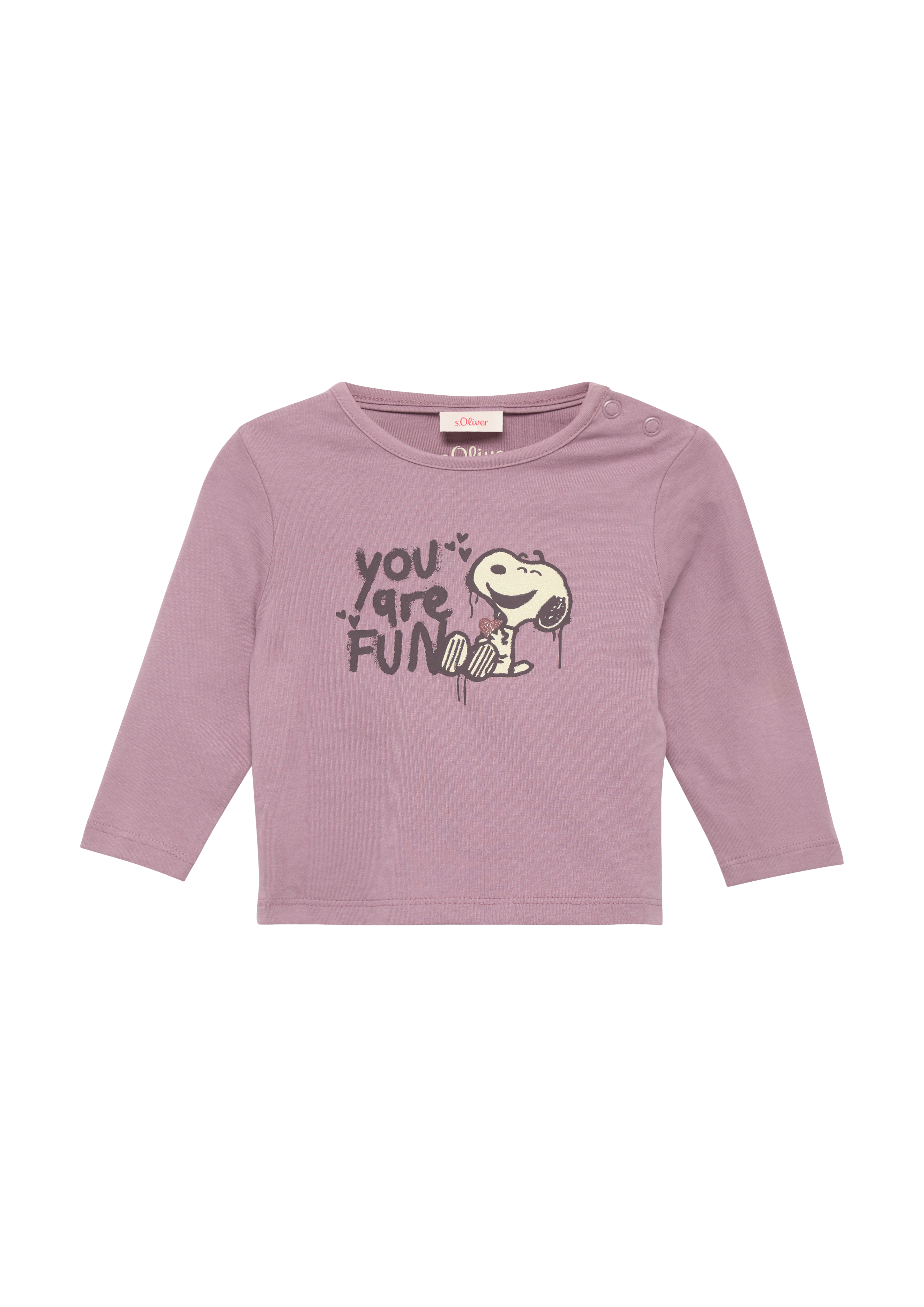 s.Oliver - Longsleeve mit glitzerndem Snoopy®-Print, Babys, lila