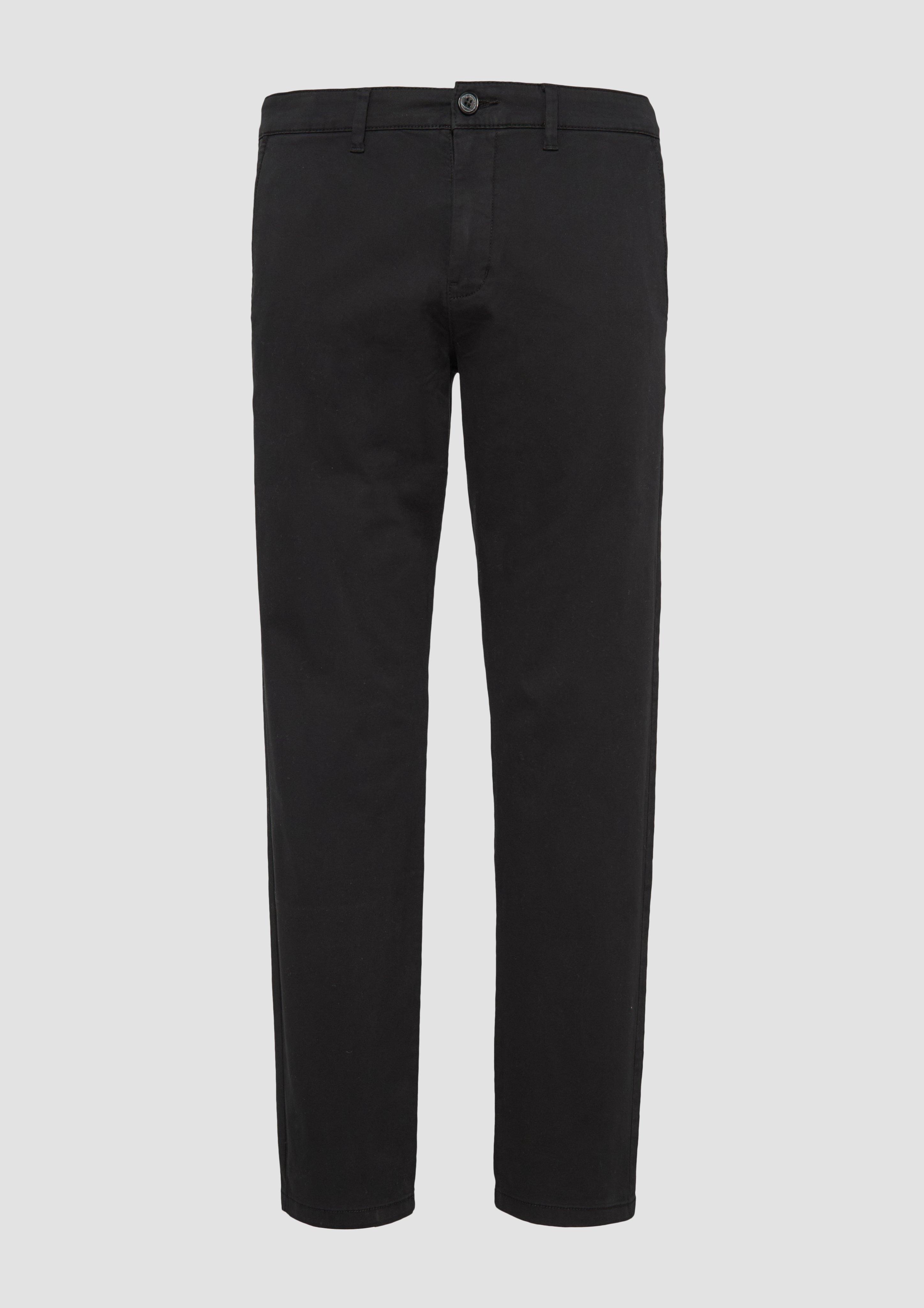 QS - Chino aus Baumwollstretch, Herren, schwarz