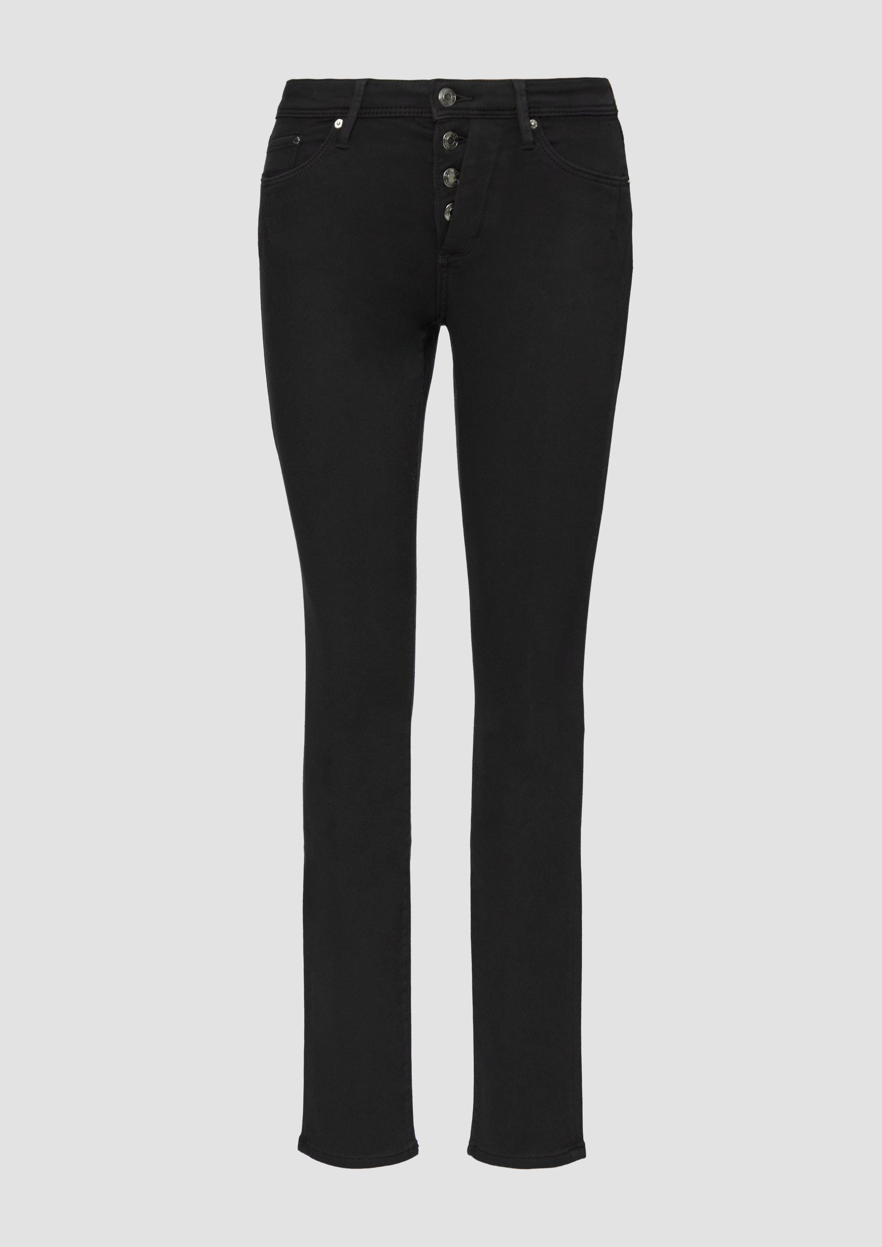 s.Oliver - Jeans Betsy / Slim Fit / Mid Rise / Slim Leg, Damen, schwarz