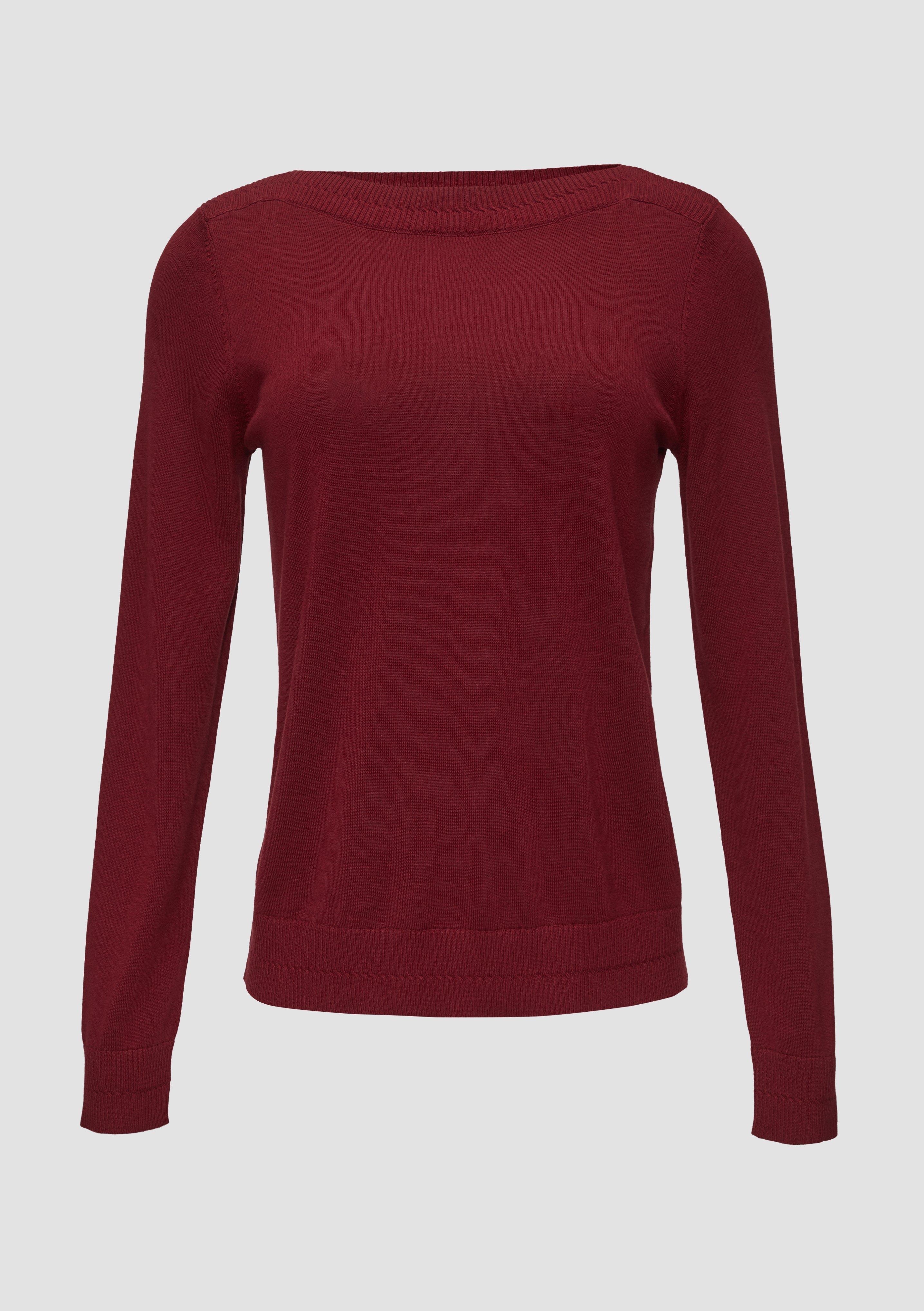 s.Oliver - Strickpullover mit U-Boot-Ausschnitt, Damen, rot