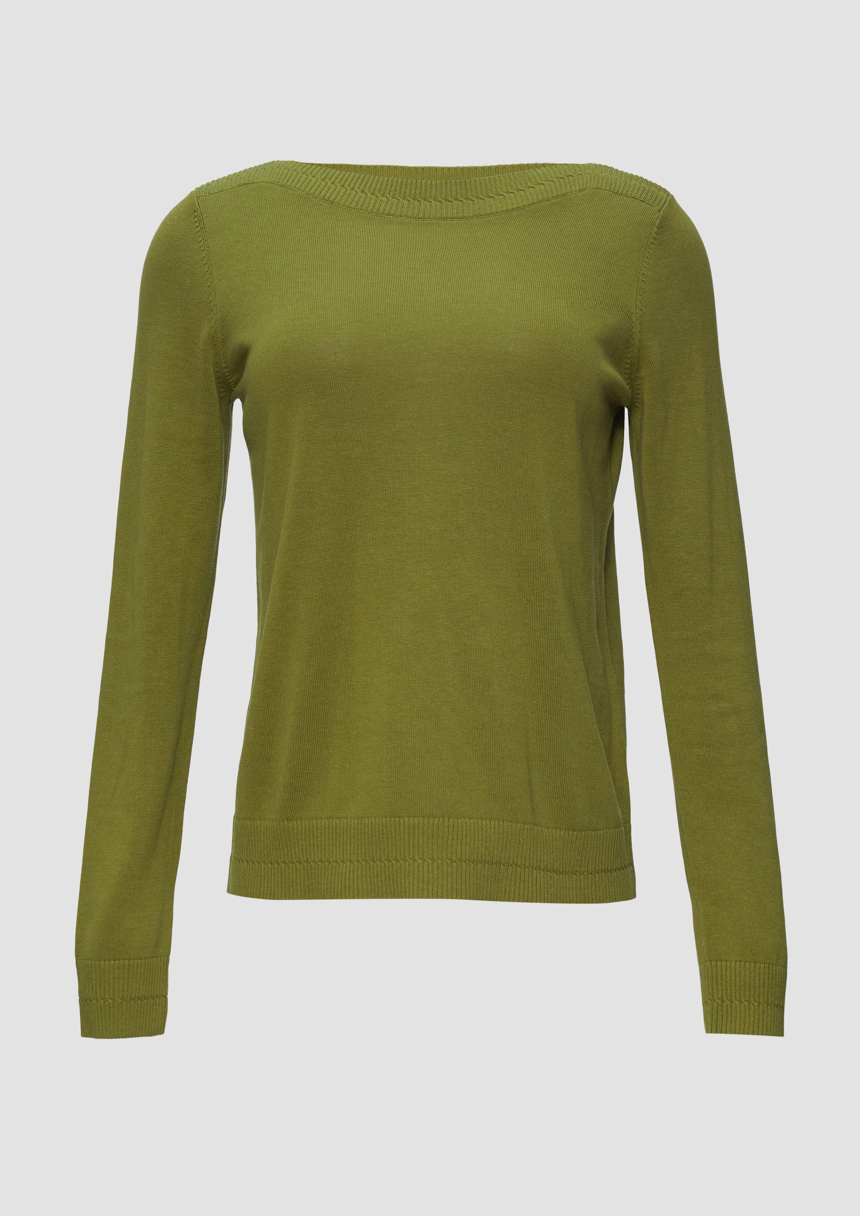 s.Oliver - Strickpullover mit U-Boot-Ausschnitt, Damen, Grün