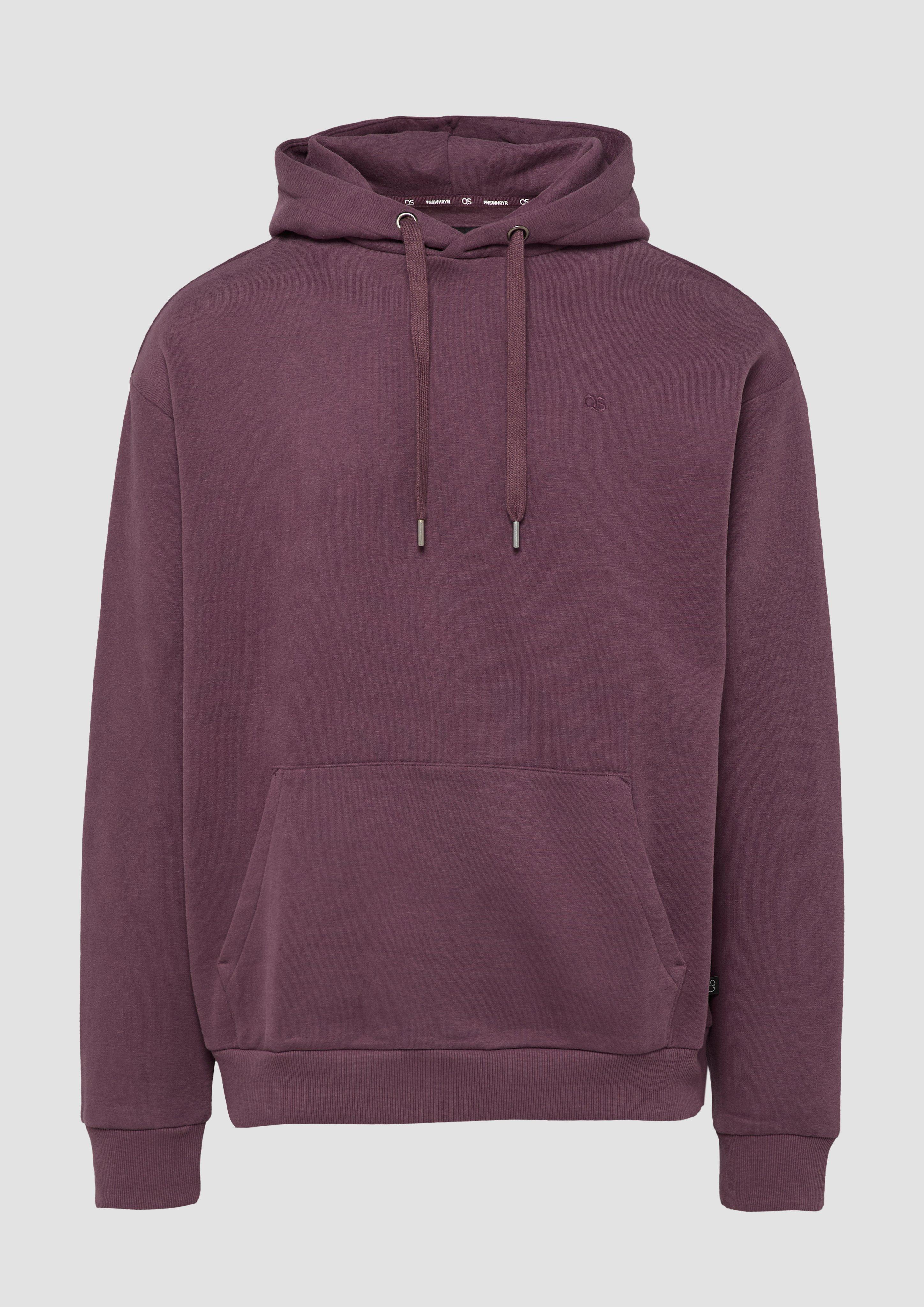 Thumbnail - QS - Kapuzen-Sweatshirt mit Logostickerei, Herren, lila