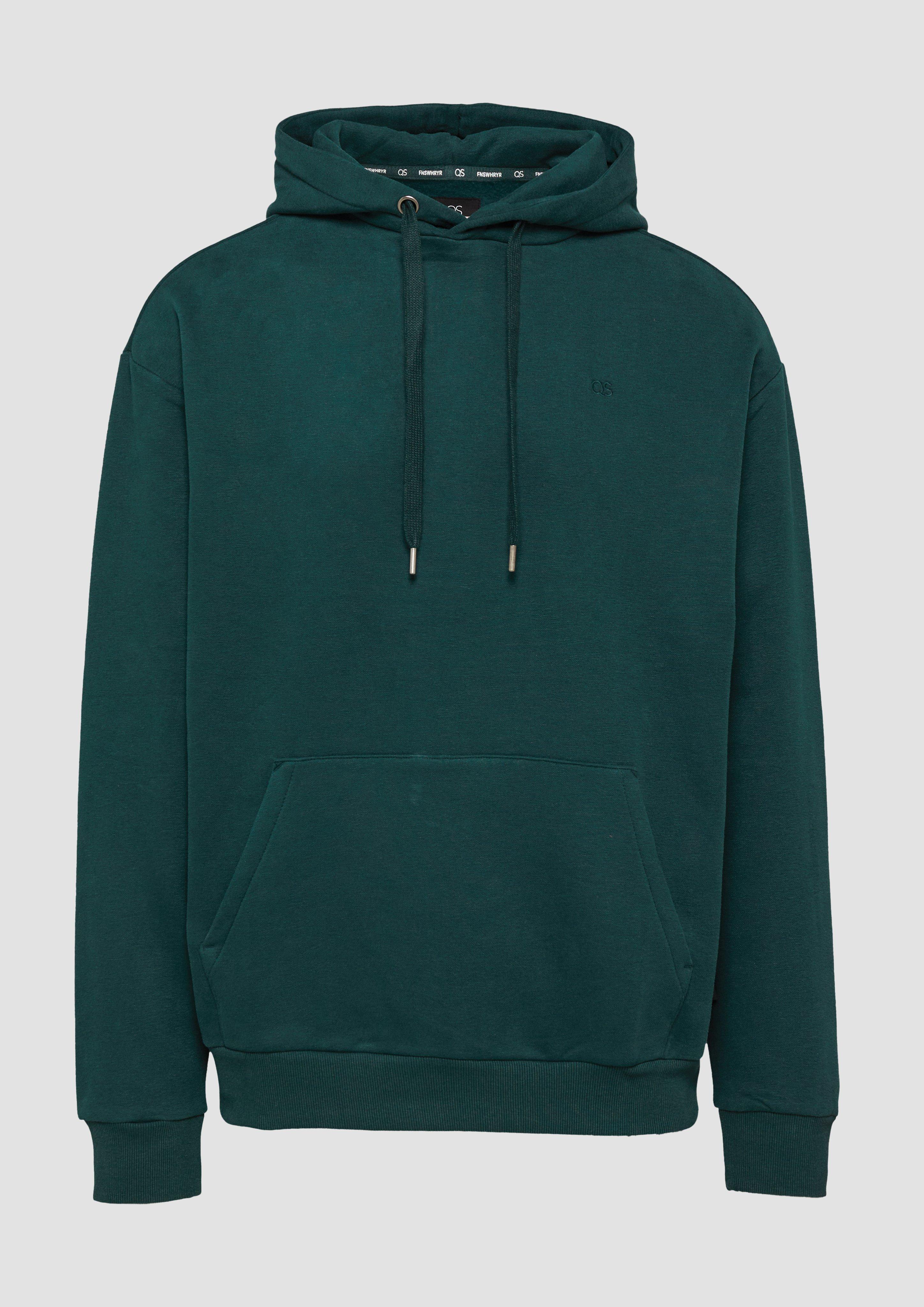 QS - Kapuzen-Sweatshirt mit Logostickerei, Herren, grün