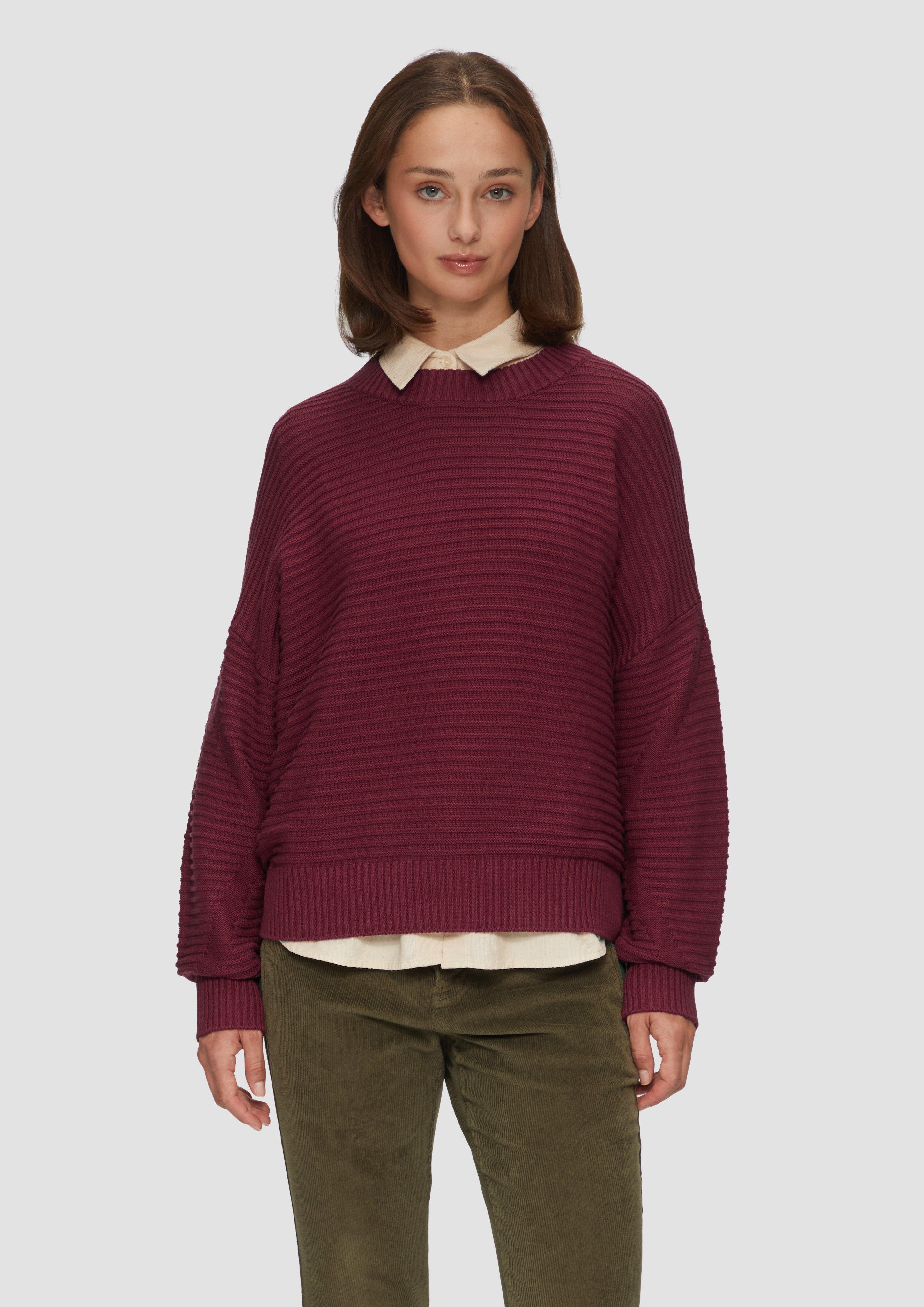 S.Oliver Oversized Strickpullover mit Ottoman-Struktur