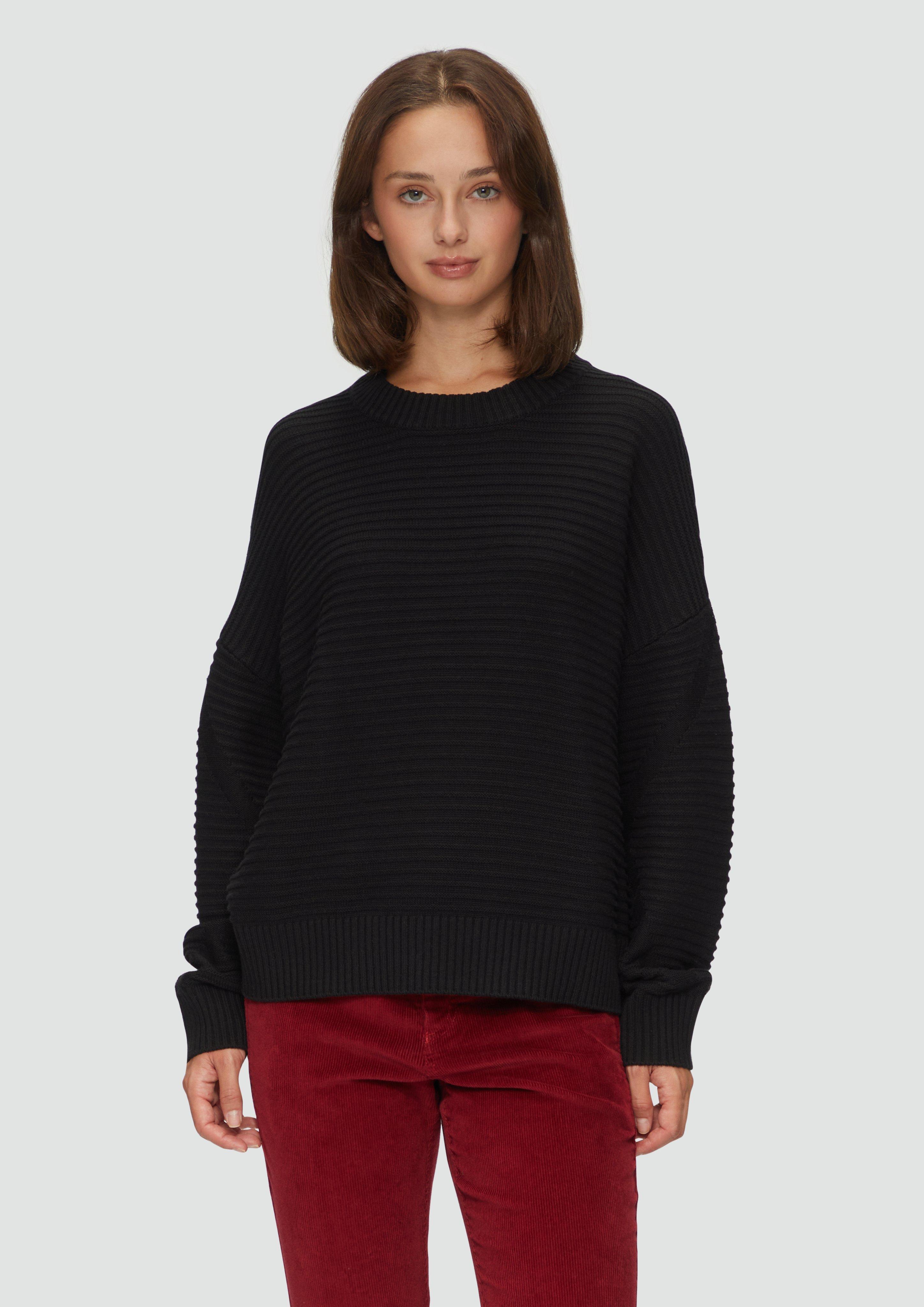 S.Oliver Oversized Strickpullover mit Ottoman-Struktur