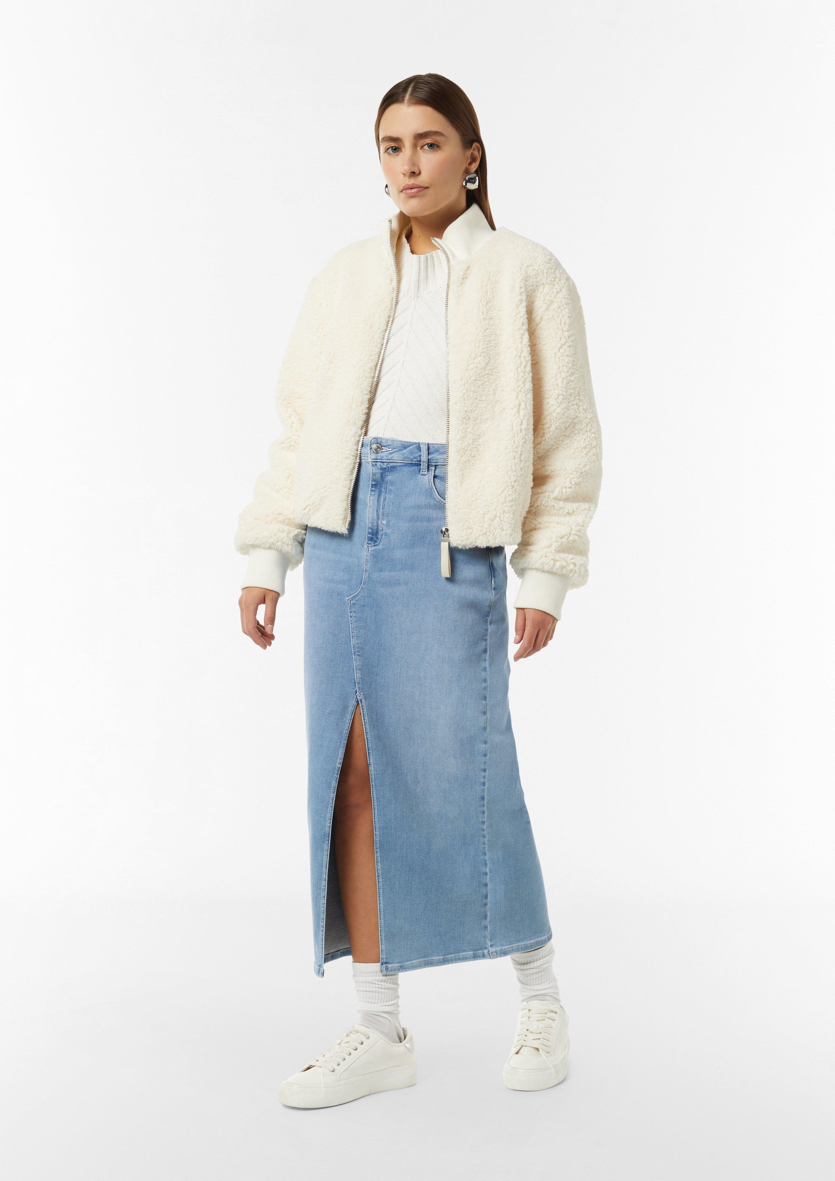[LOW CLASSIC] / ☆ 25SS SLIT CHECKED LONG SKIRT / BLUE COLLUSION a-line long maxi denim skirt with split front in