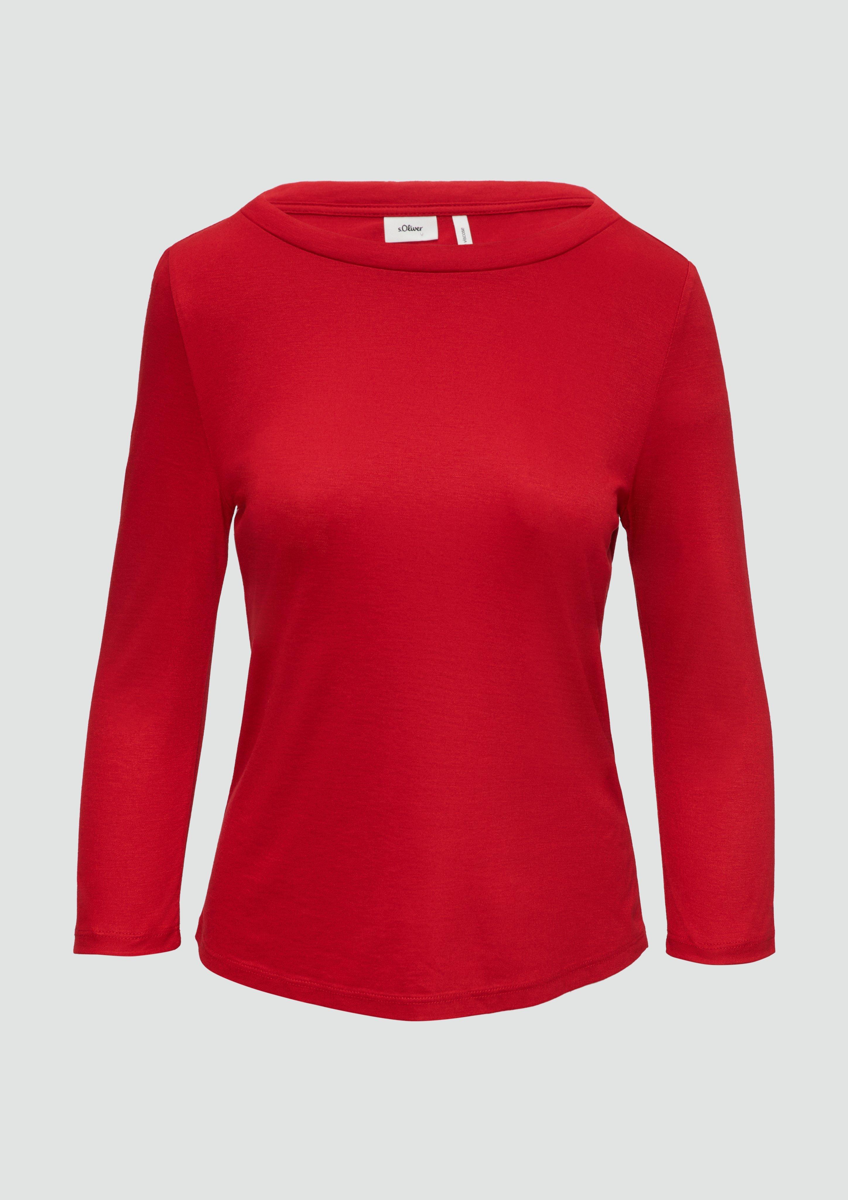 s.Oliver - Jersey-Shirt mit Rundhalsausschnitt, Damen, rot