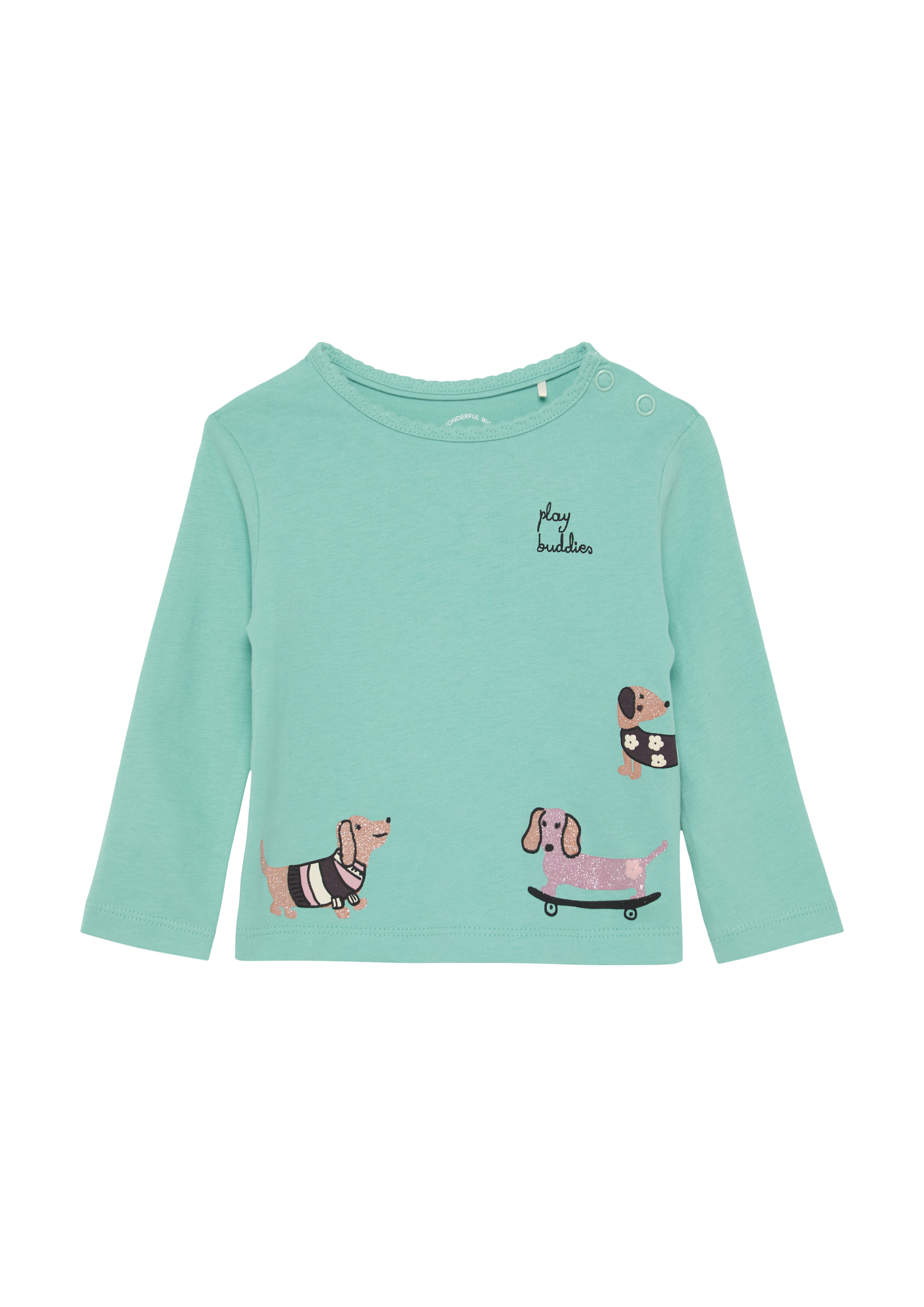 s.Oliver - Langarmshirt mit Glitzerprint, Babys, türkis