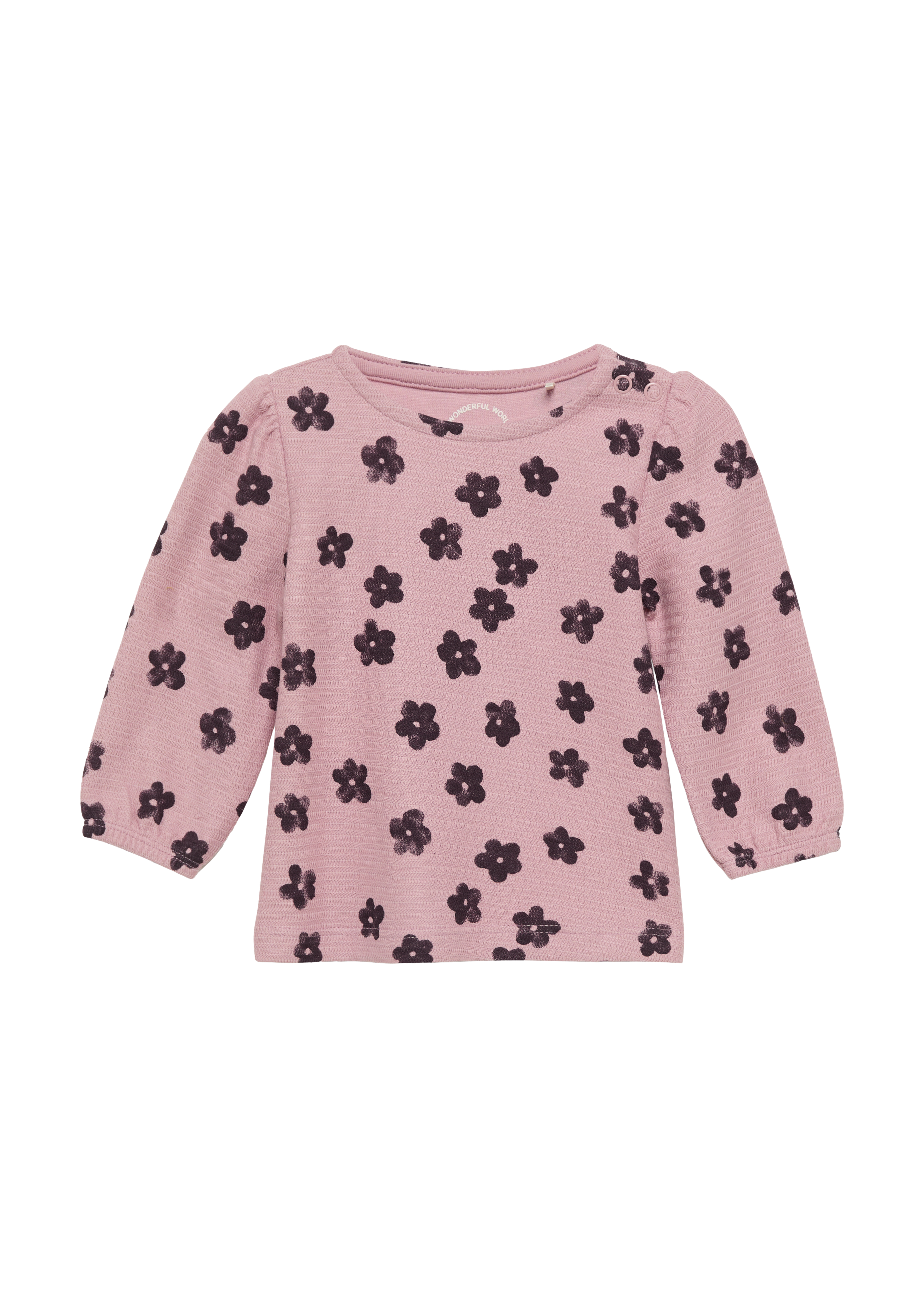 s.Oliver - Ausgestelltes Longsleeve mit Struktur und All-over-Print, Babys, Rosa