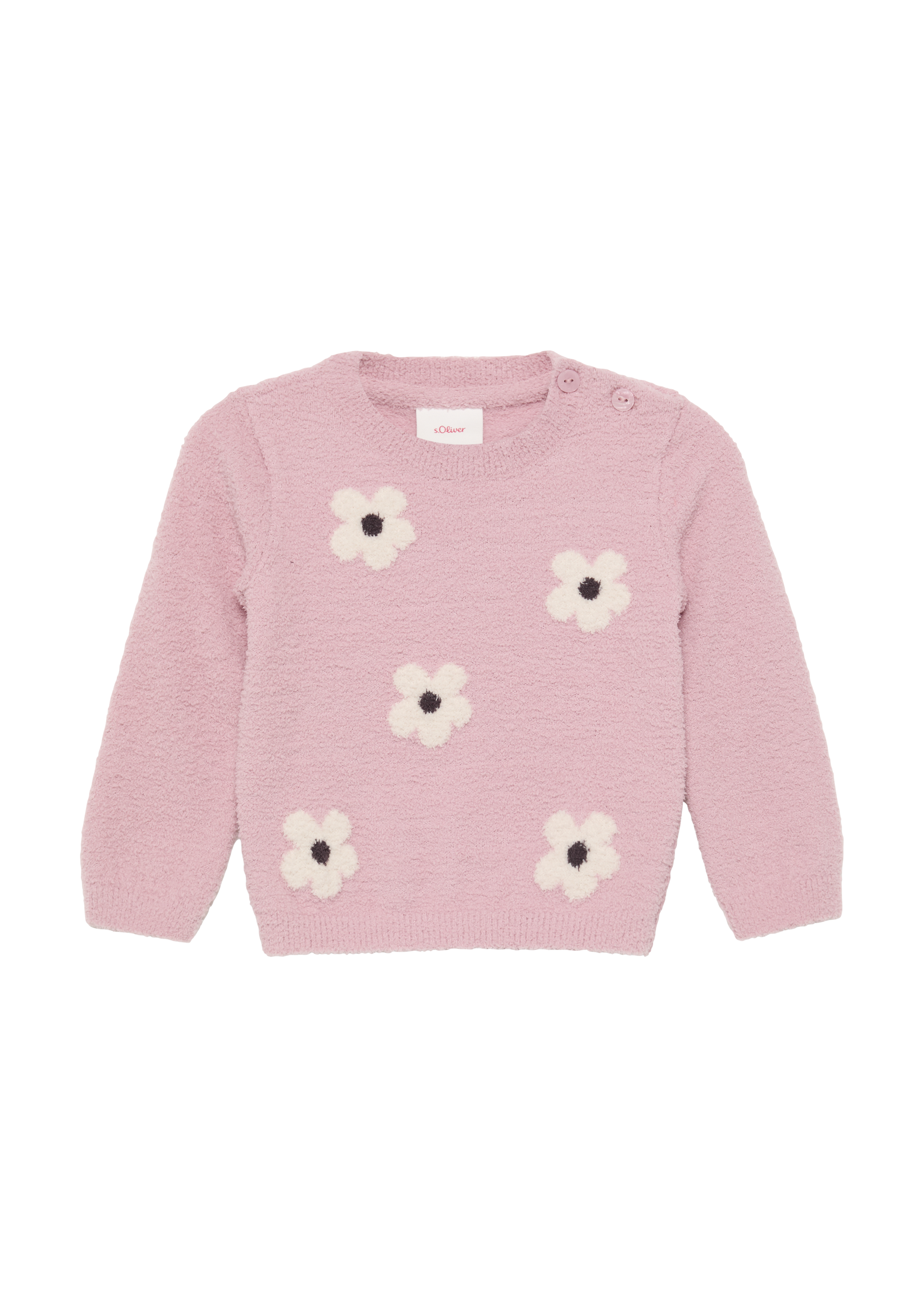 s.Oliver - Weicher Strickpullover aus Bouclé, Babys, Rosa