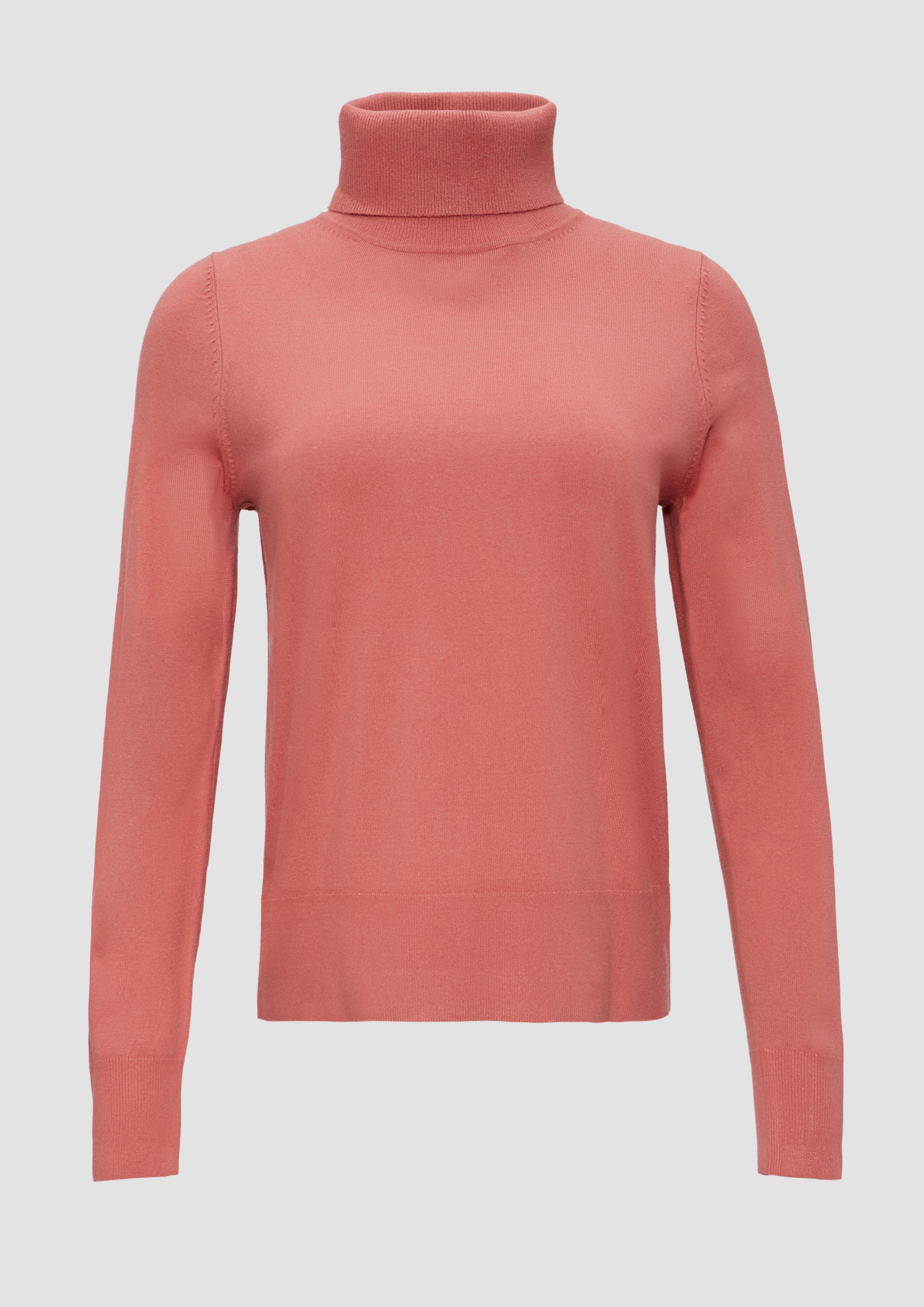 s.Oliver - Weicher Rollkragenpullover aus Viskosemix, Damen, Orange