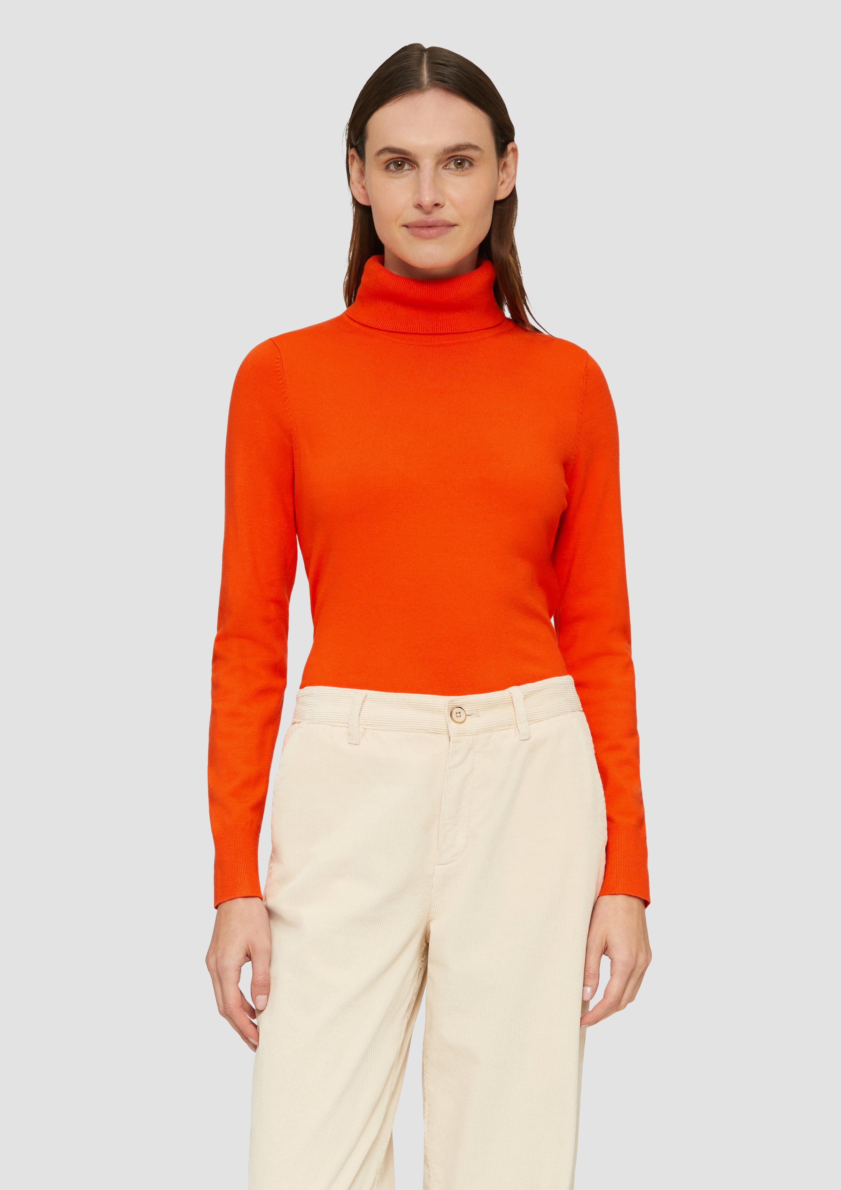 Weicher Rollkragenpullover aus Viskosemix - orange | s.Oliver