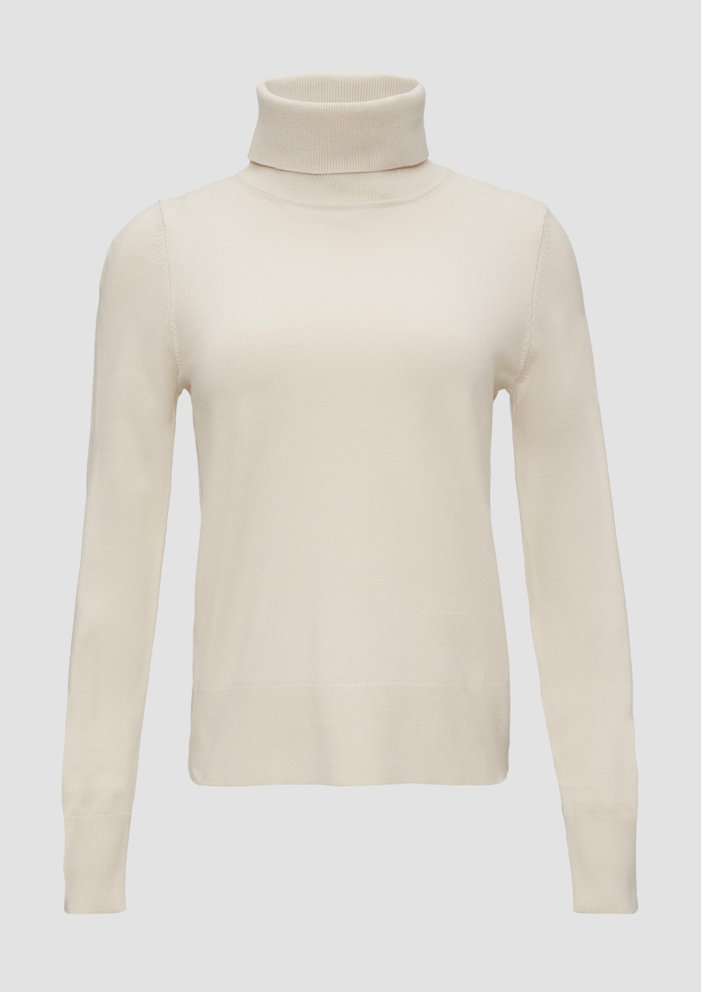 s.Oliver - Weicher Rollkragenpullover aus Viskosemix, Damen, Beige