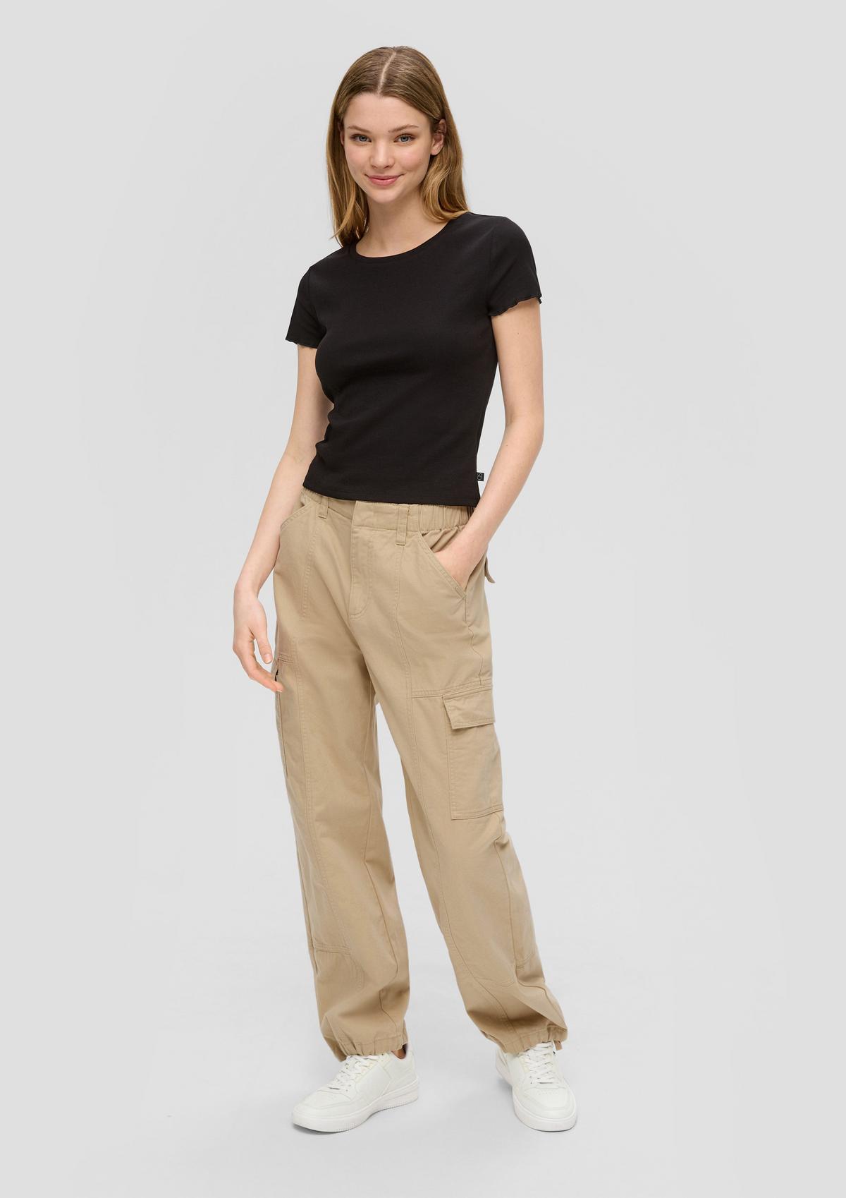 Regular fit: twill cargo trousers