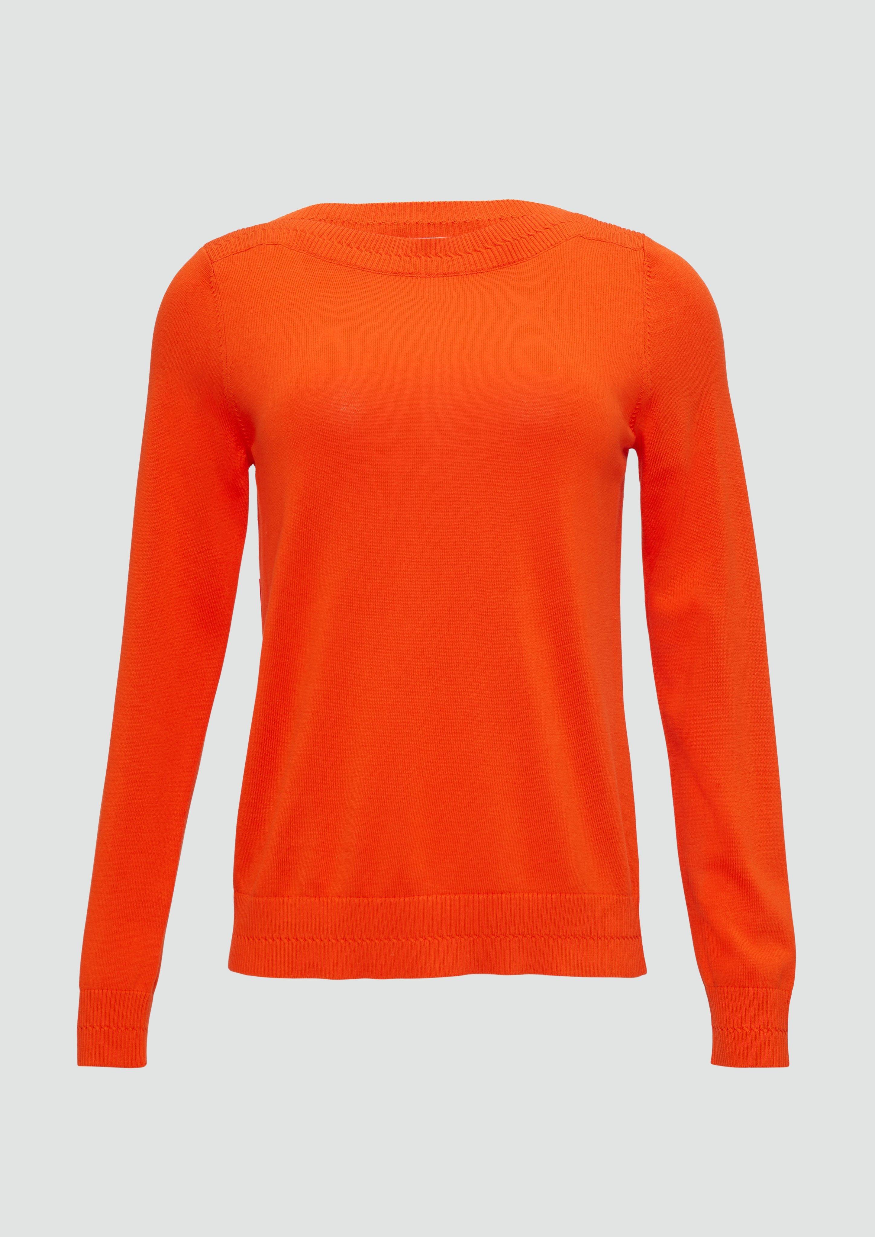 s.Oliver - Strickpullover mit U-Boot-Ausschnitt, Damen, Orange