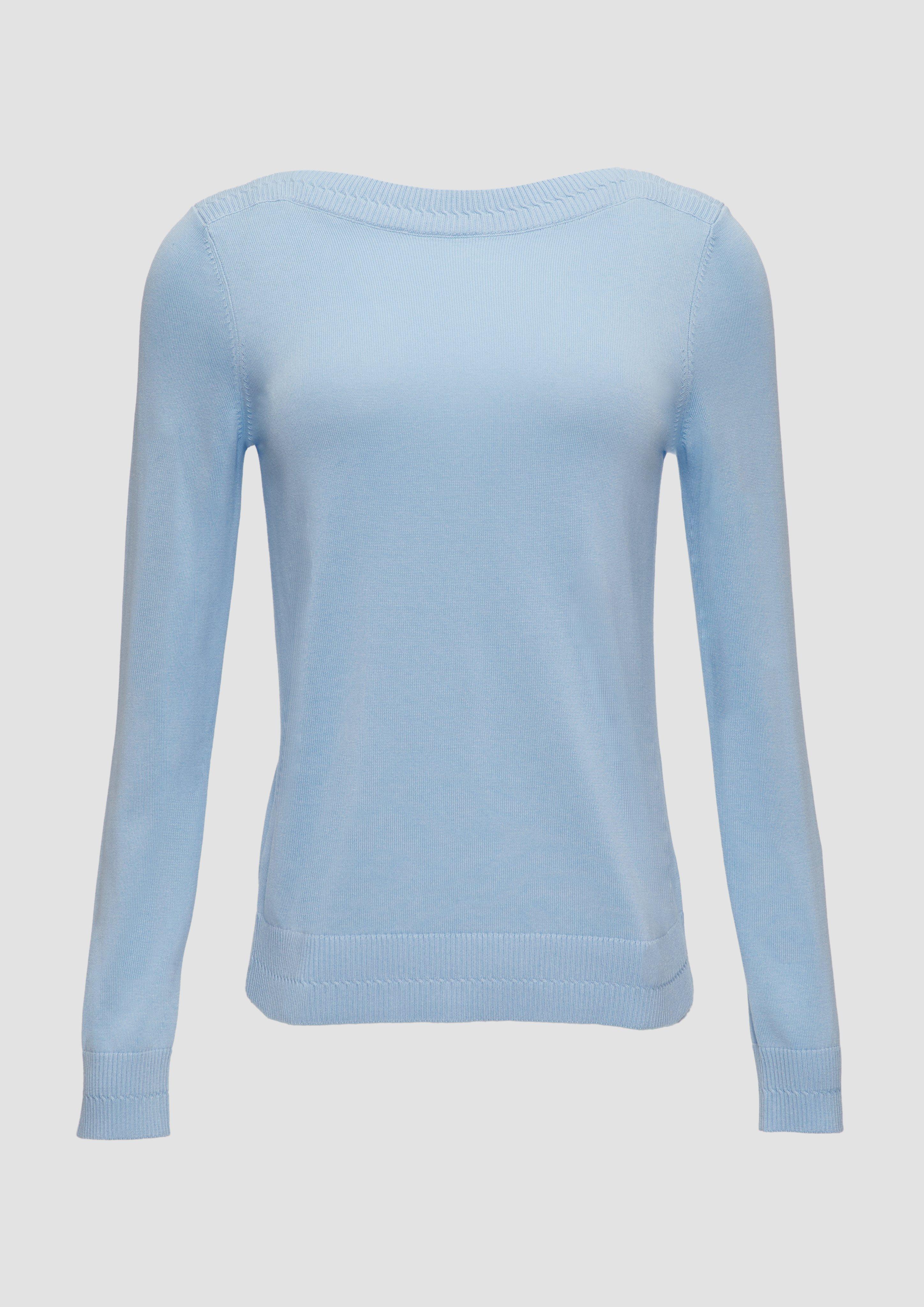 s.Oliver - Strickpullover mit U-Boot-Ausschnitt, Damen, blau