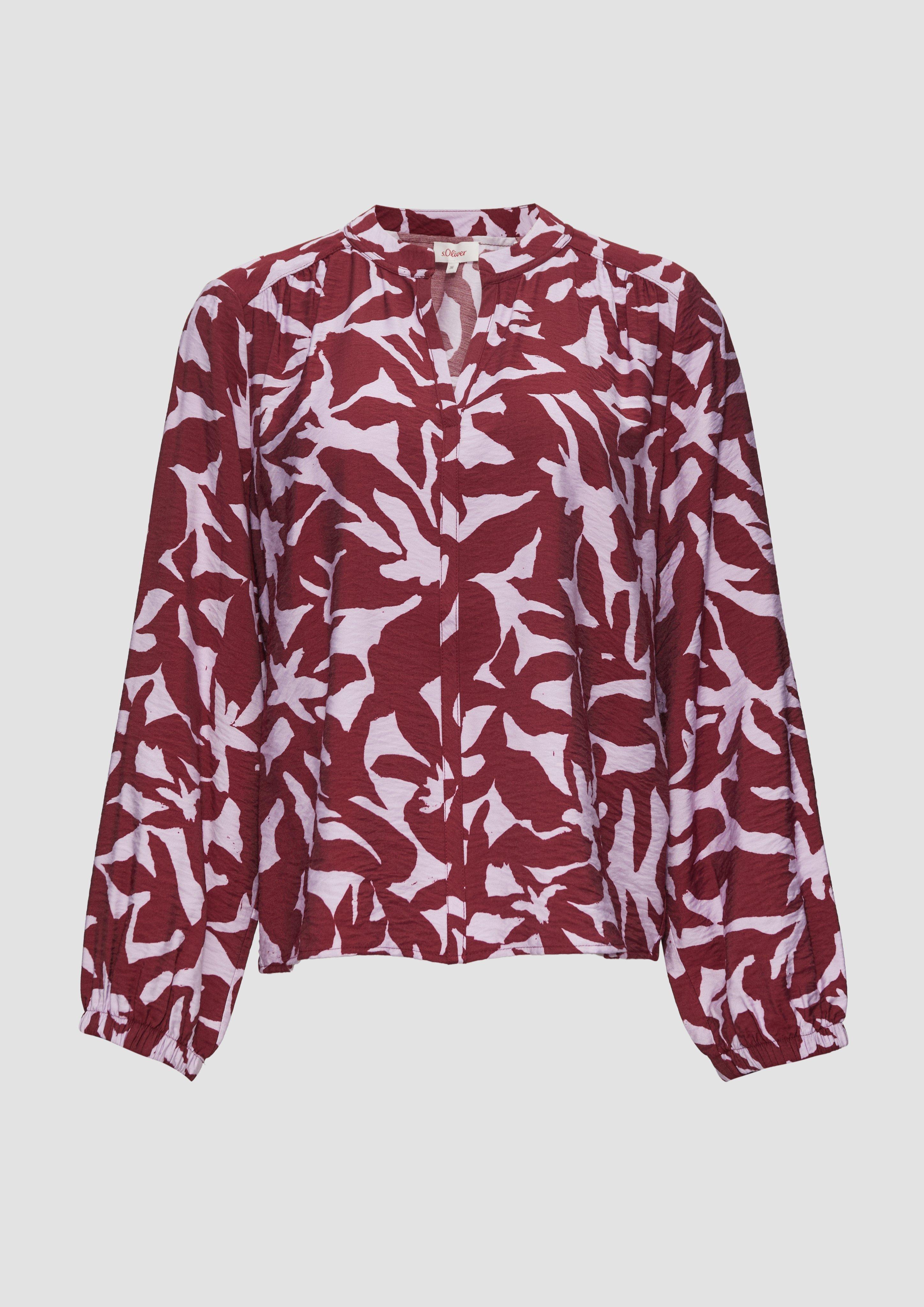 s.Oliver - Strukturierte Viskose-Bluse mit All-over-Print, Damen, rot