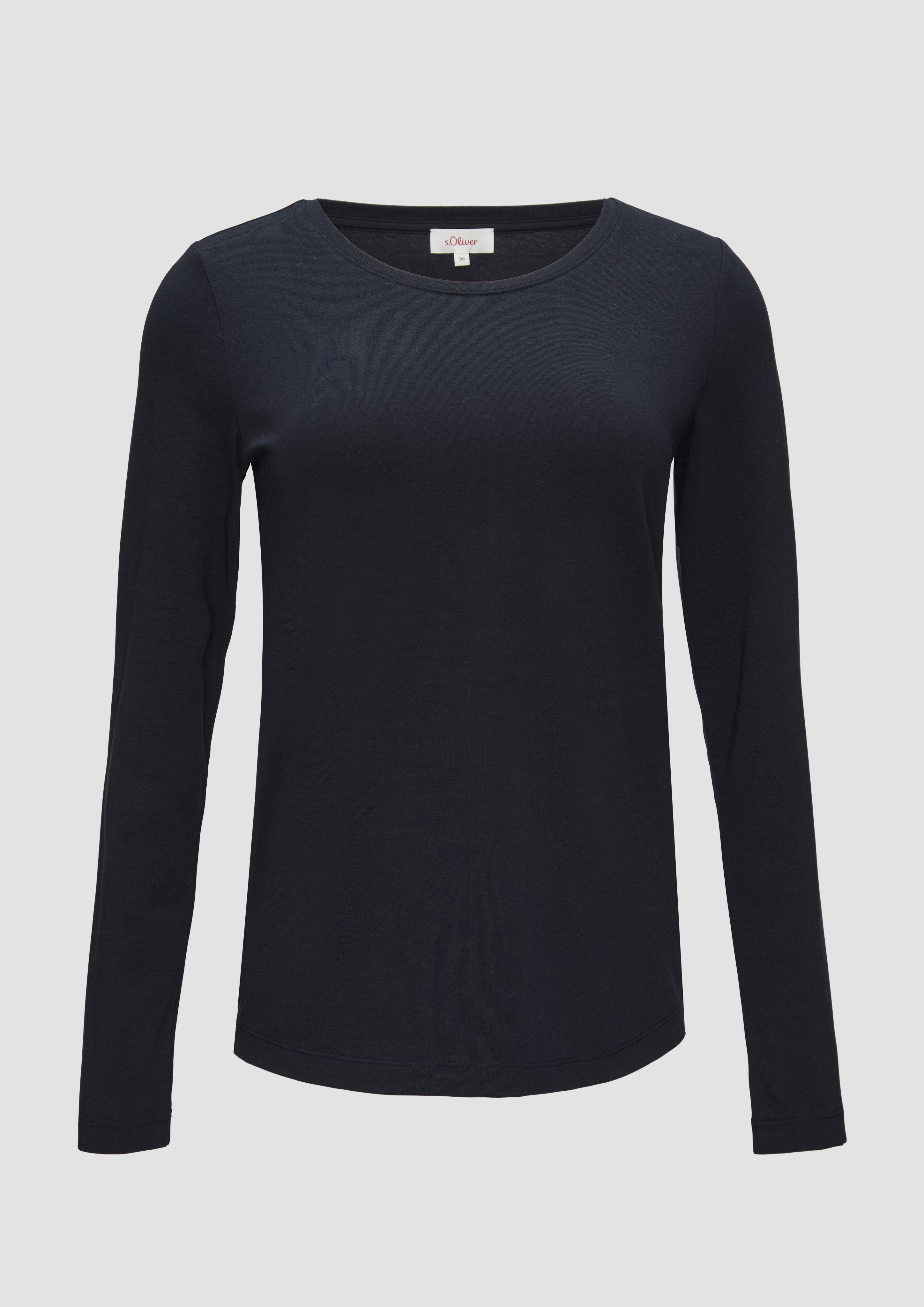 s.Oliver - Longsleeve aus Baumwollstretch, Damen, blau