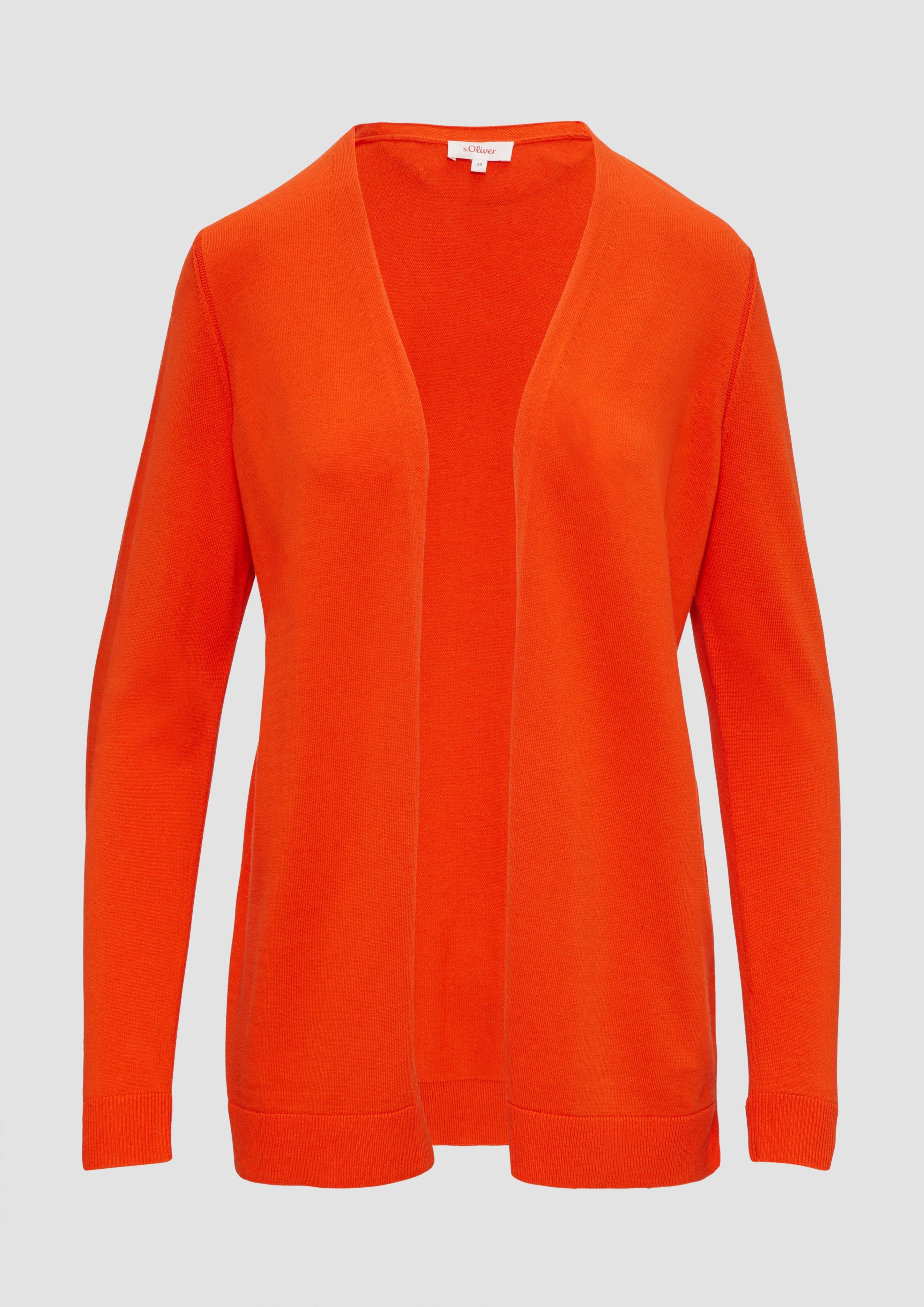 s.Oliver - Offene Strickjacke aus Viskosemix, Damen, Orange