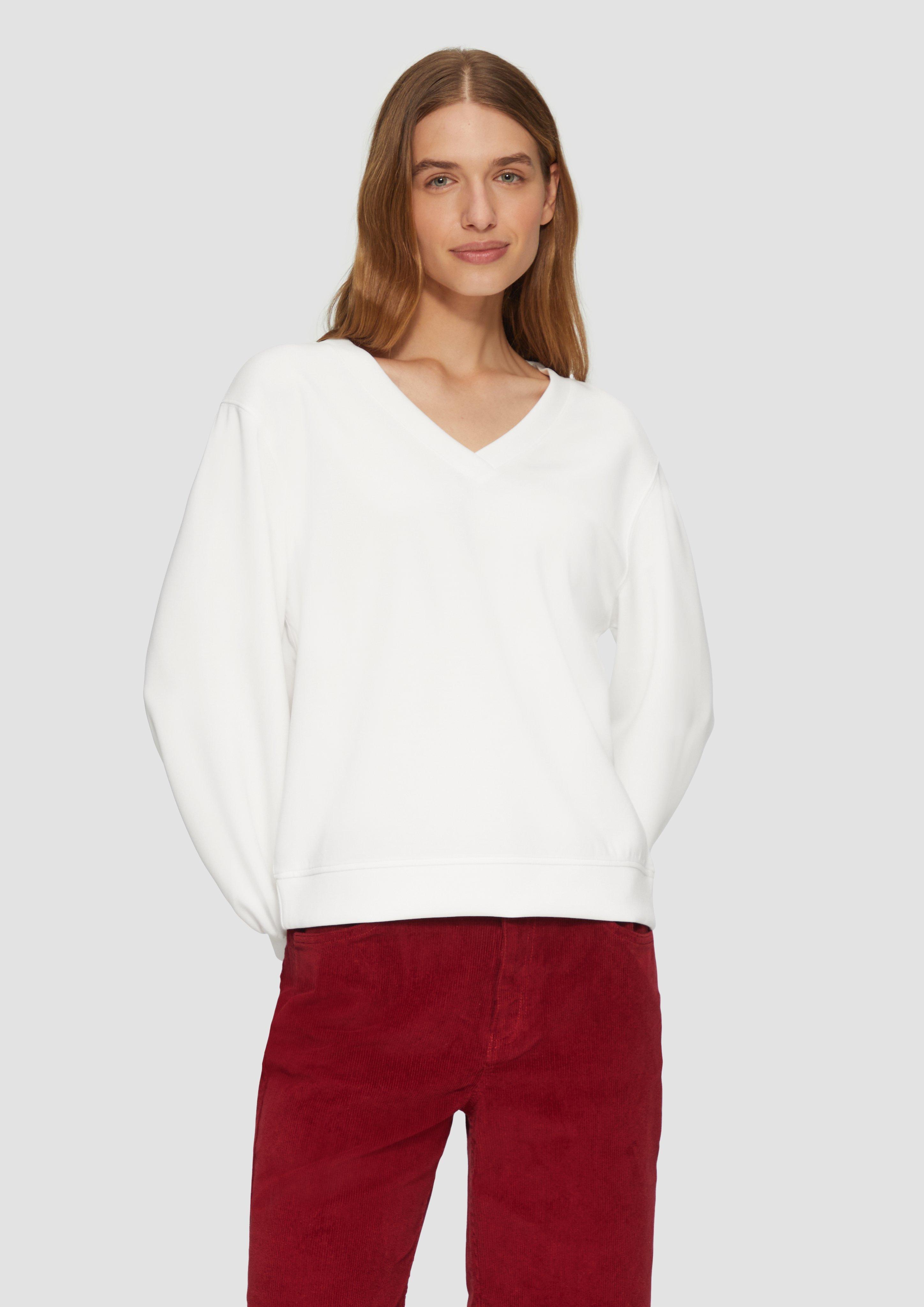 S.Oliver Scuba-Sweatshirt mit V-Ausschnitt