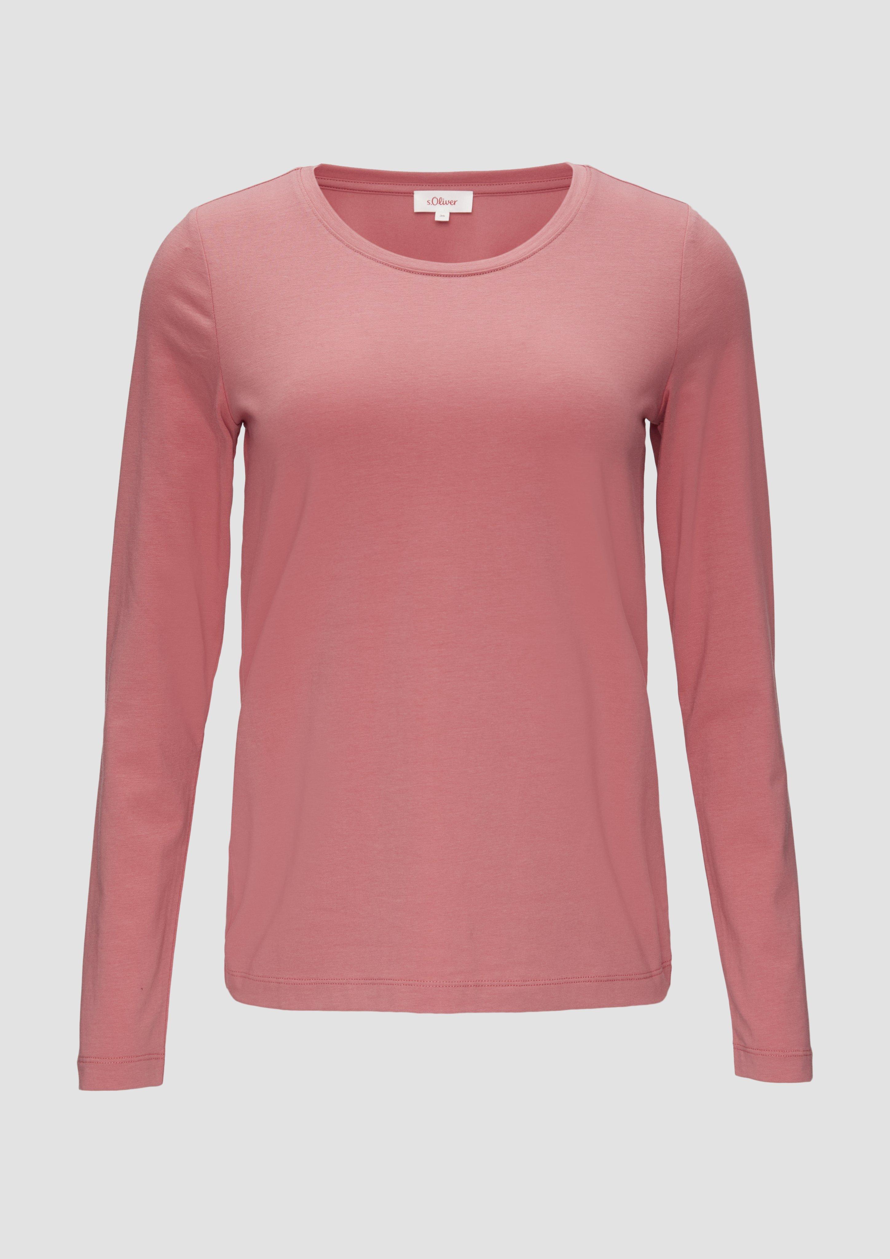 s.Oliver - Longsleeve im Slim Fit, Damen, Rosa