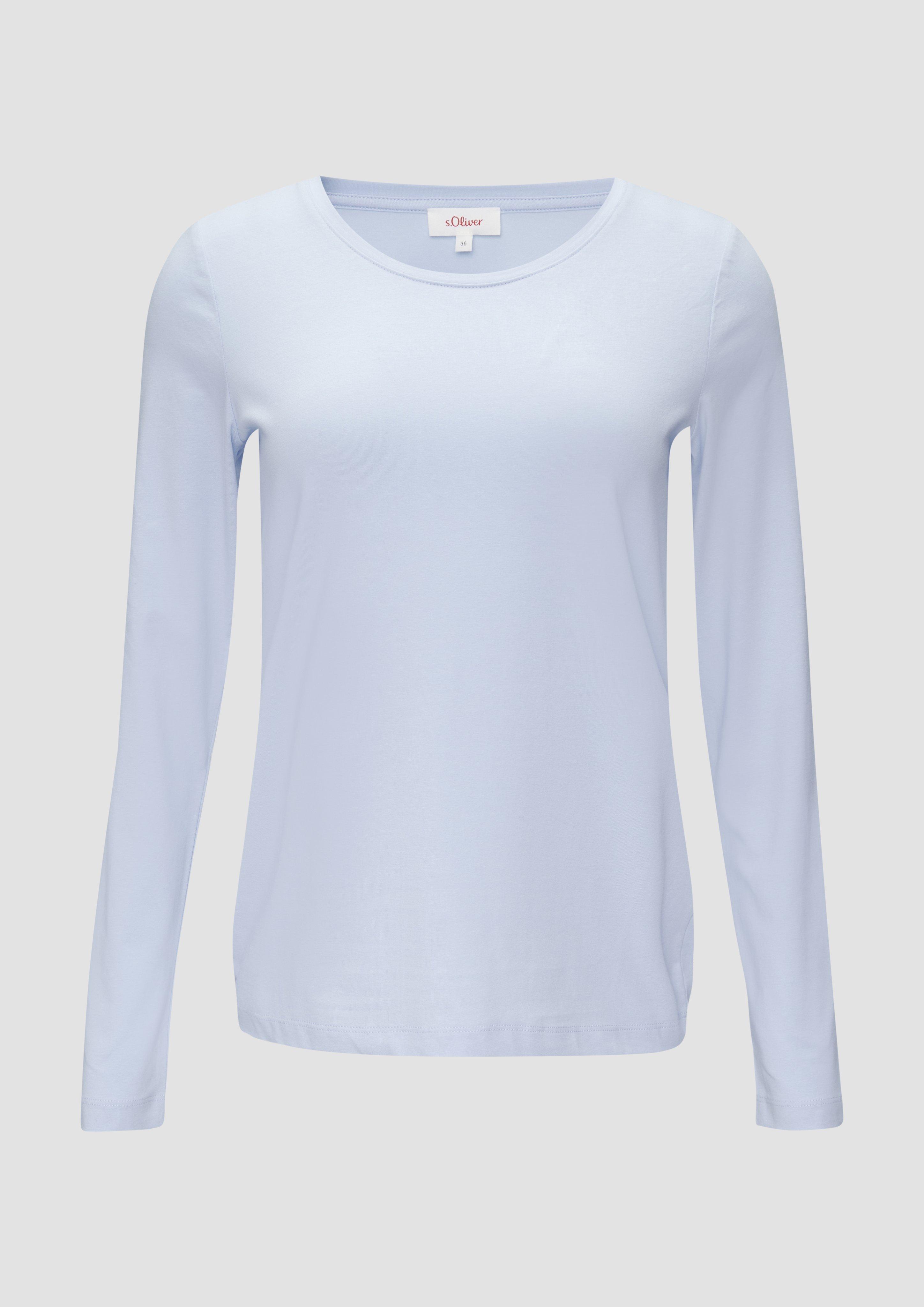 s.Oliver - Longsleeve im Slim Fit, Damen, blau