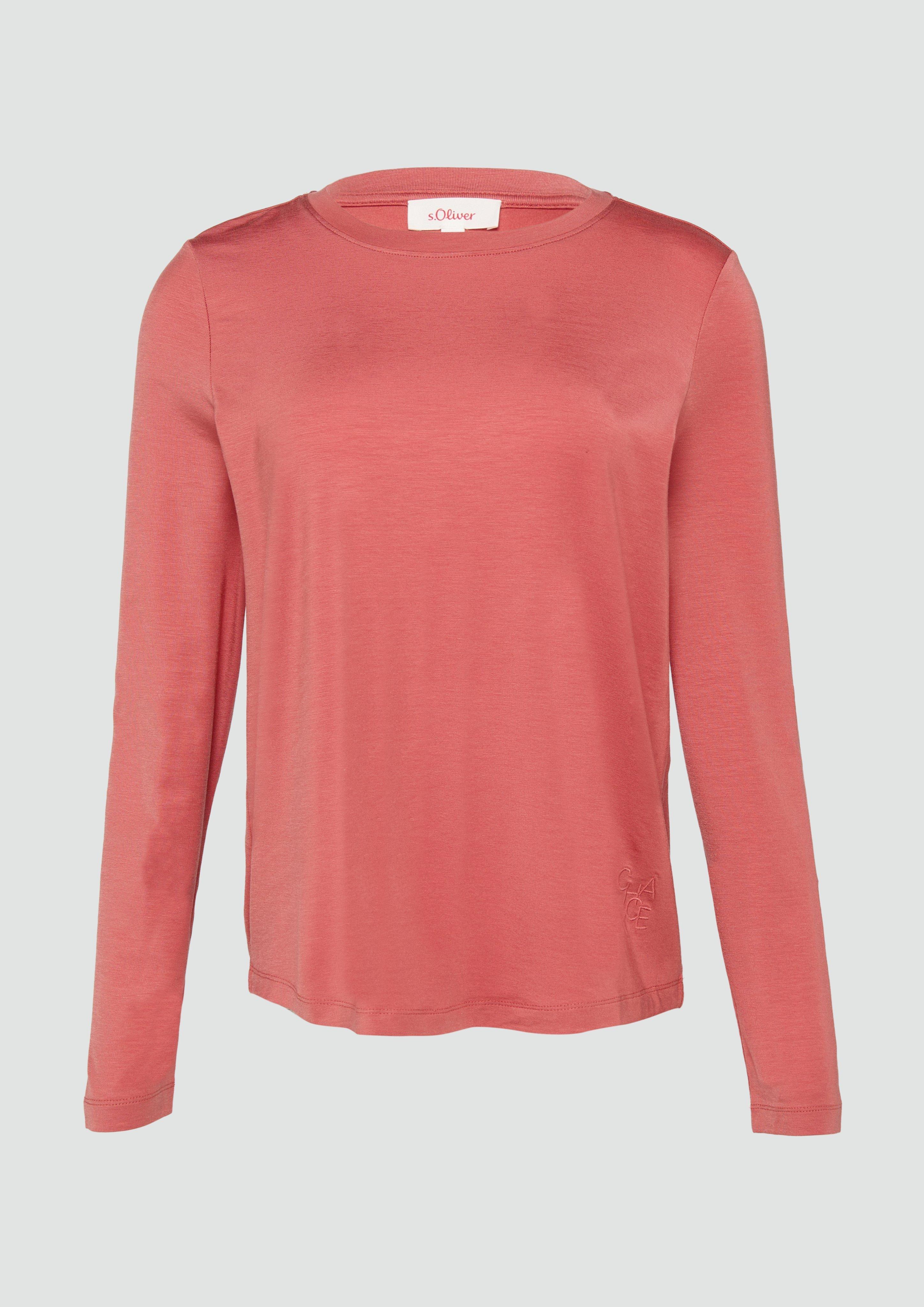 s.Oliver - Longsleeve aus Lyocellmix, Damen, Orange