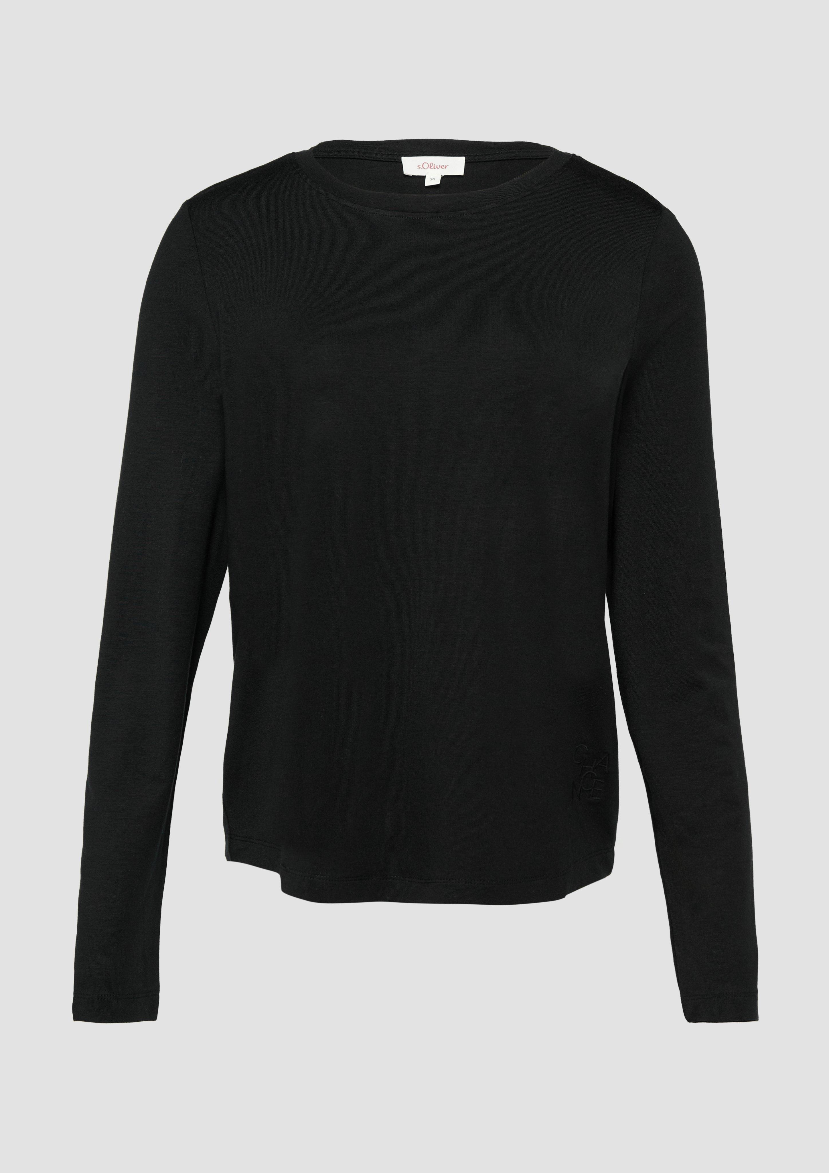 s.Oliver - Longsleeve aus Lyocellmix, Damen, schwarz