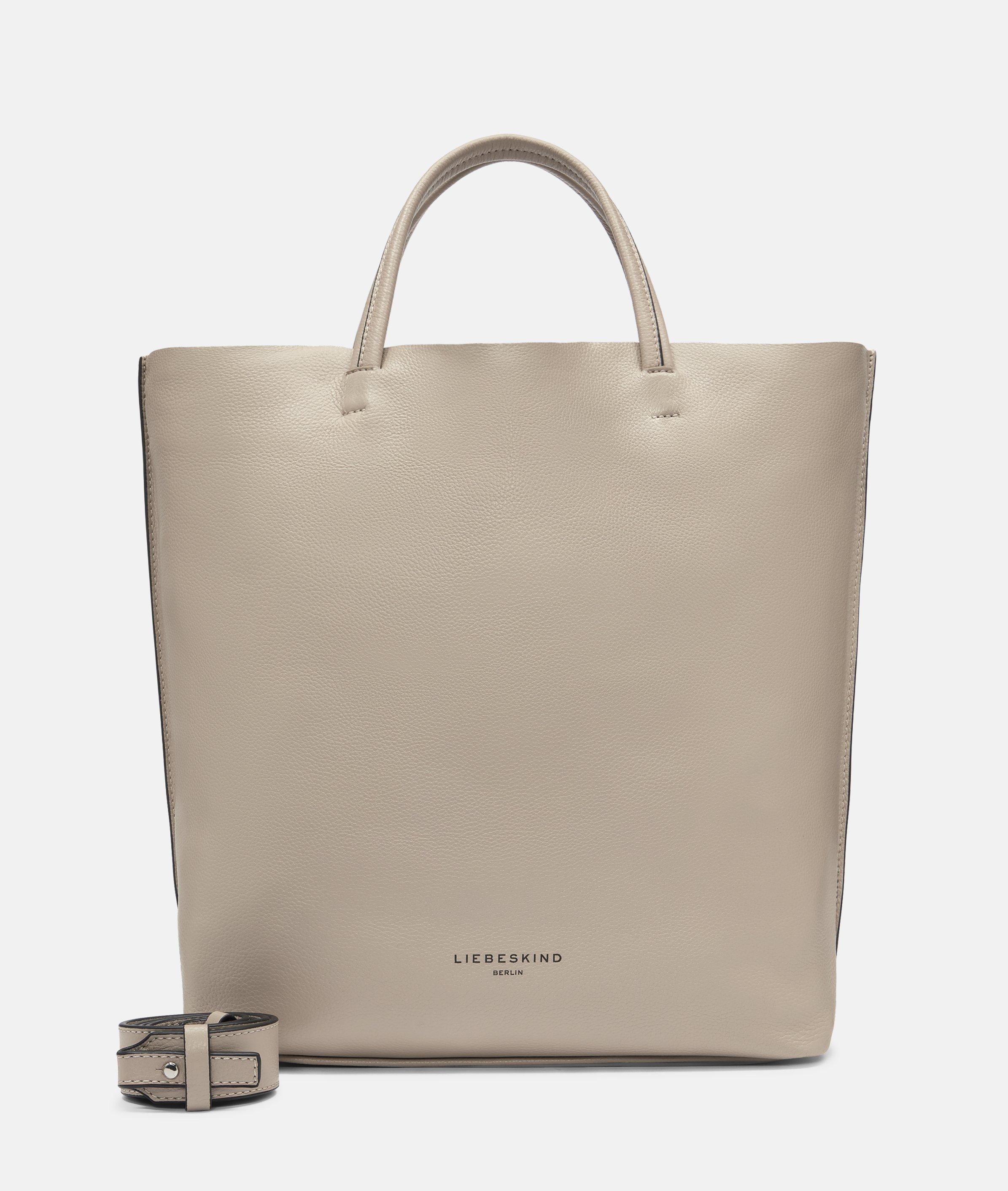 Liebeskind Berlin - Großer Shopper aus genarbtem Rindsleder -  Beige