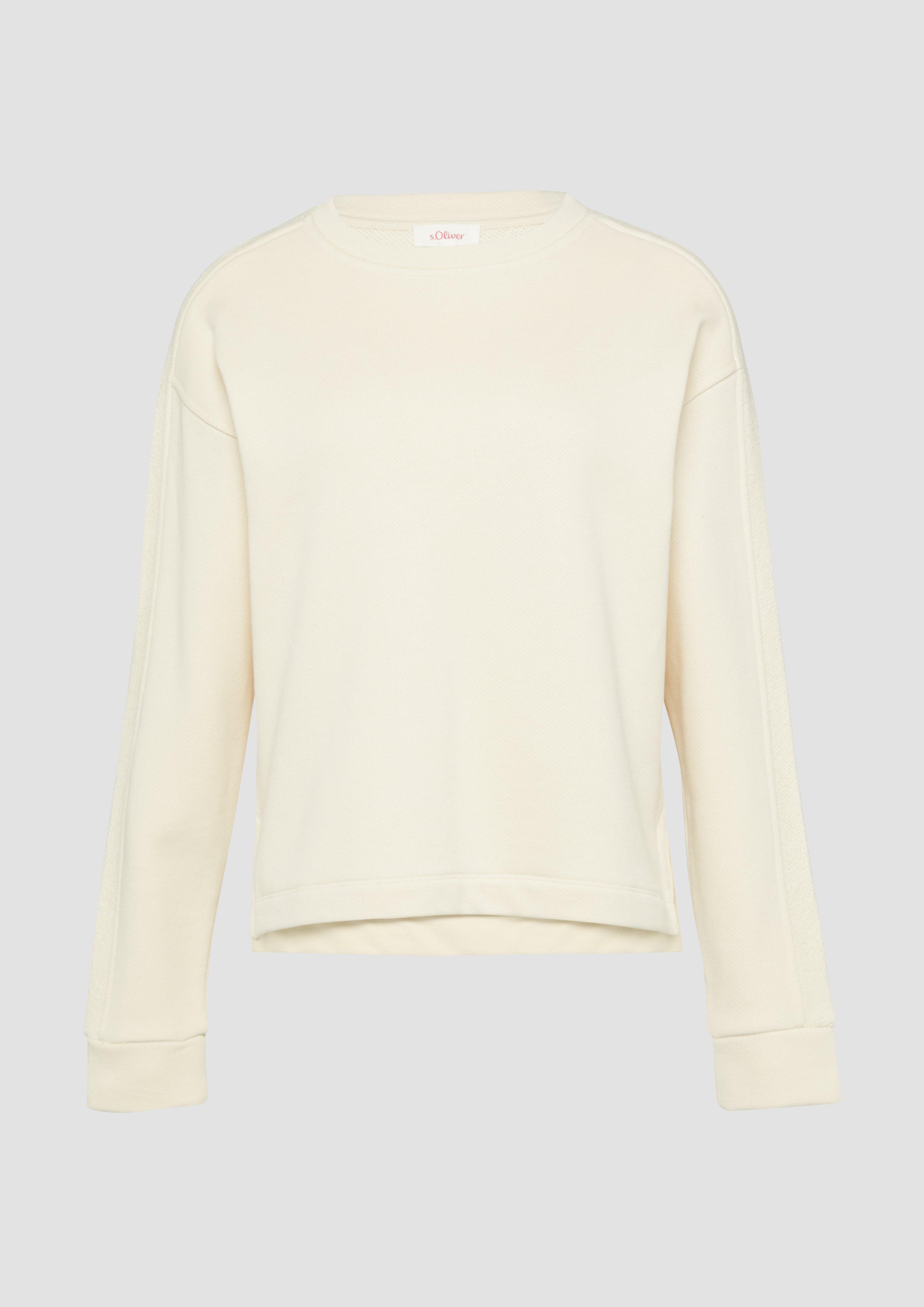 s.Oliver - Undyed Sweatshirt im Fabricmix, Damen, Beige