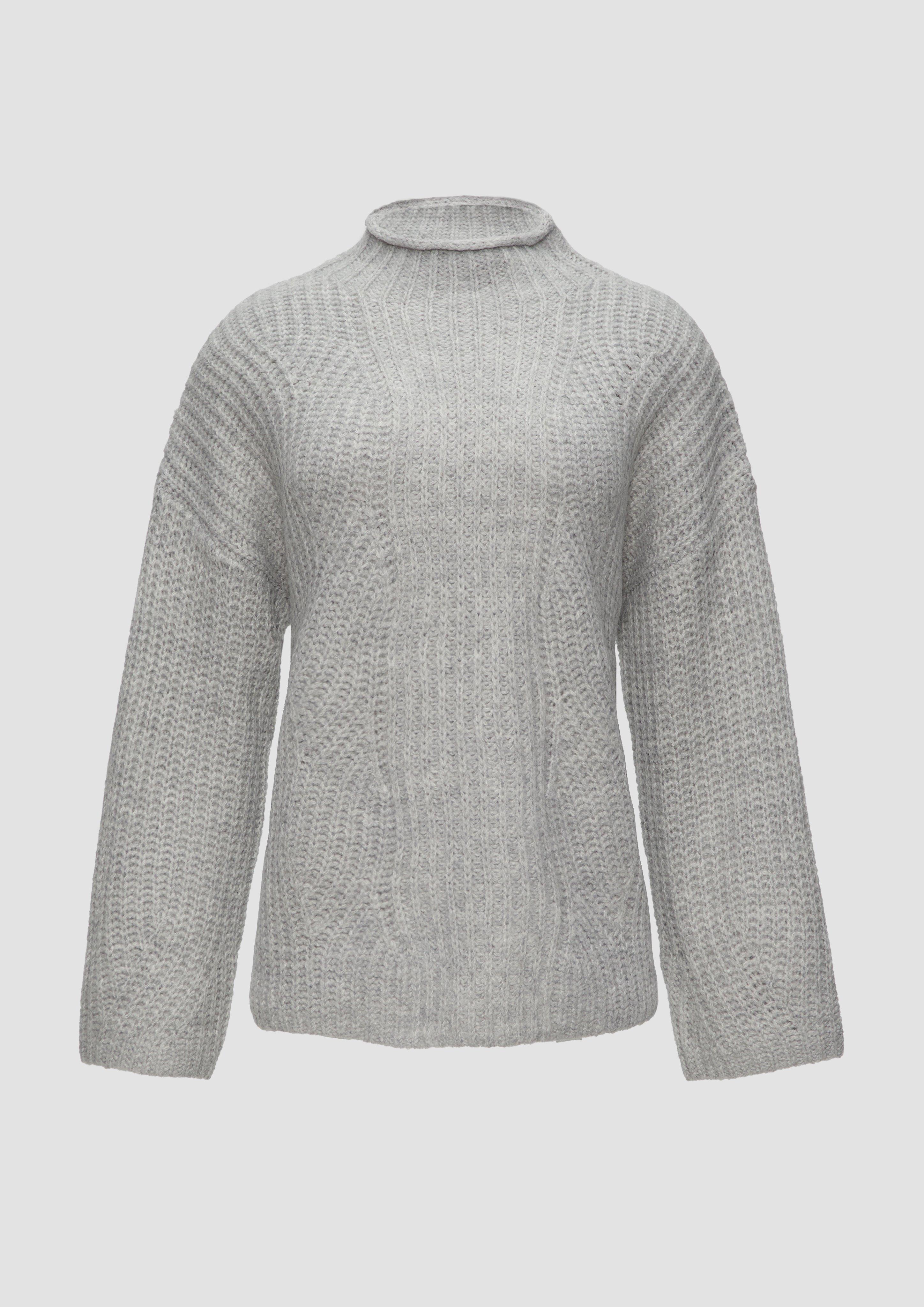 s.Oliver - Relaxed Fit Pullover aus Alpakamix, Damen, grau