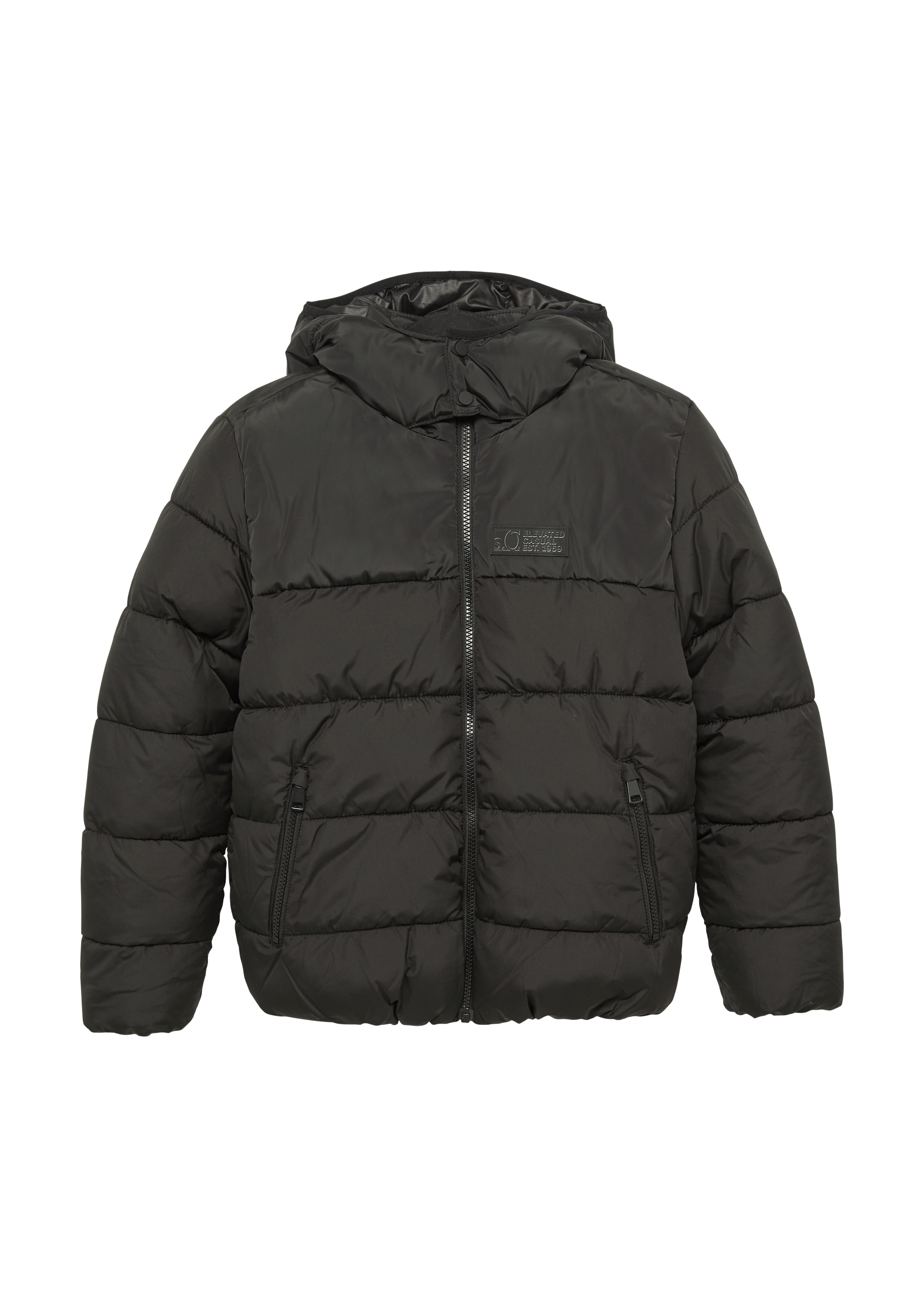 s.Oliver - Steppjacke mit Kontrast-Details und Fleecefutter, Jungen, schwarz