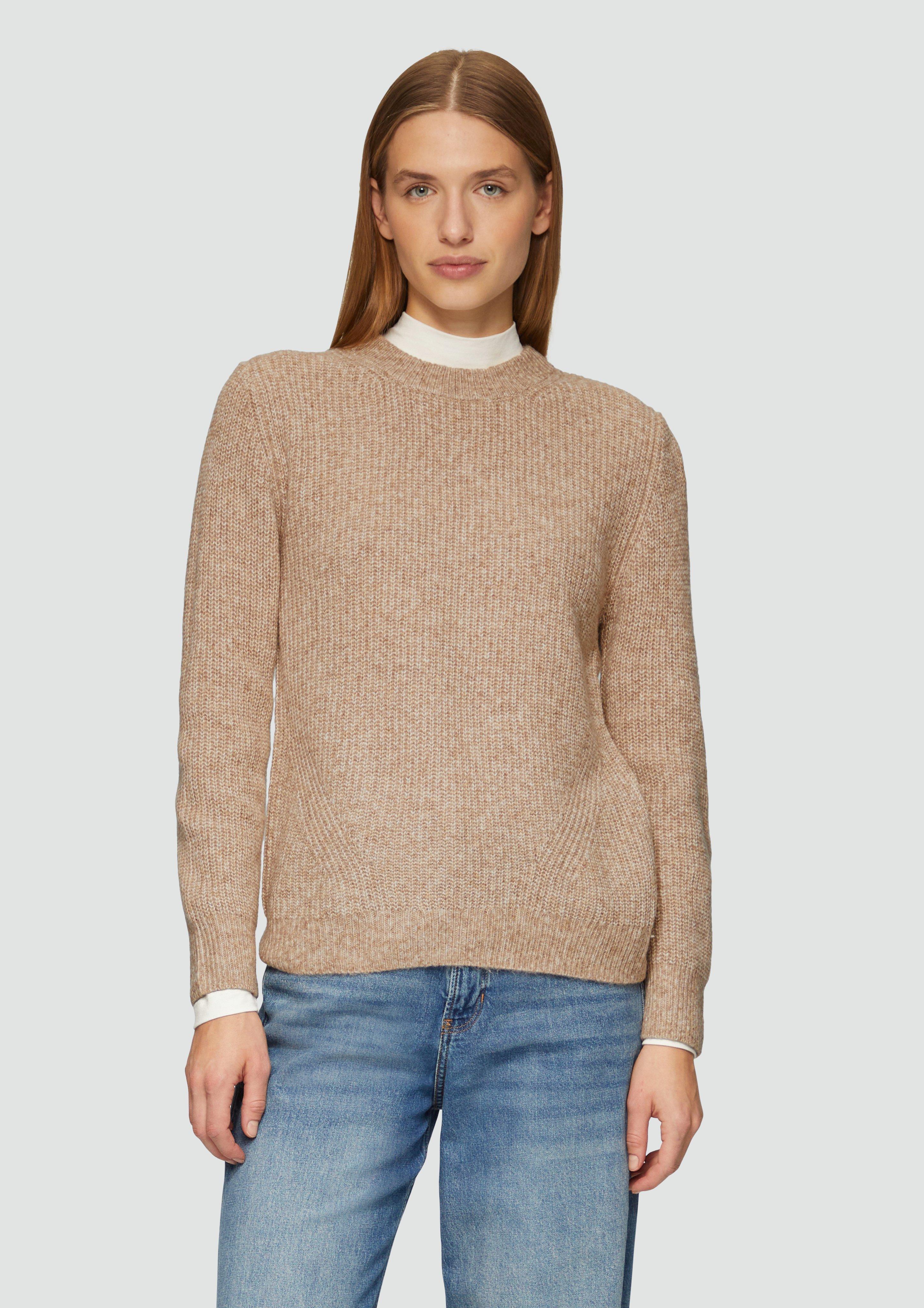 S.Oliver Strickpullover mit Rippdetail und Crew Neck