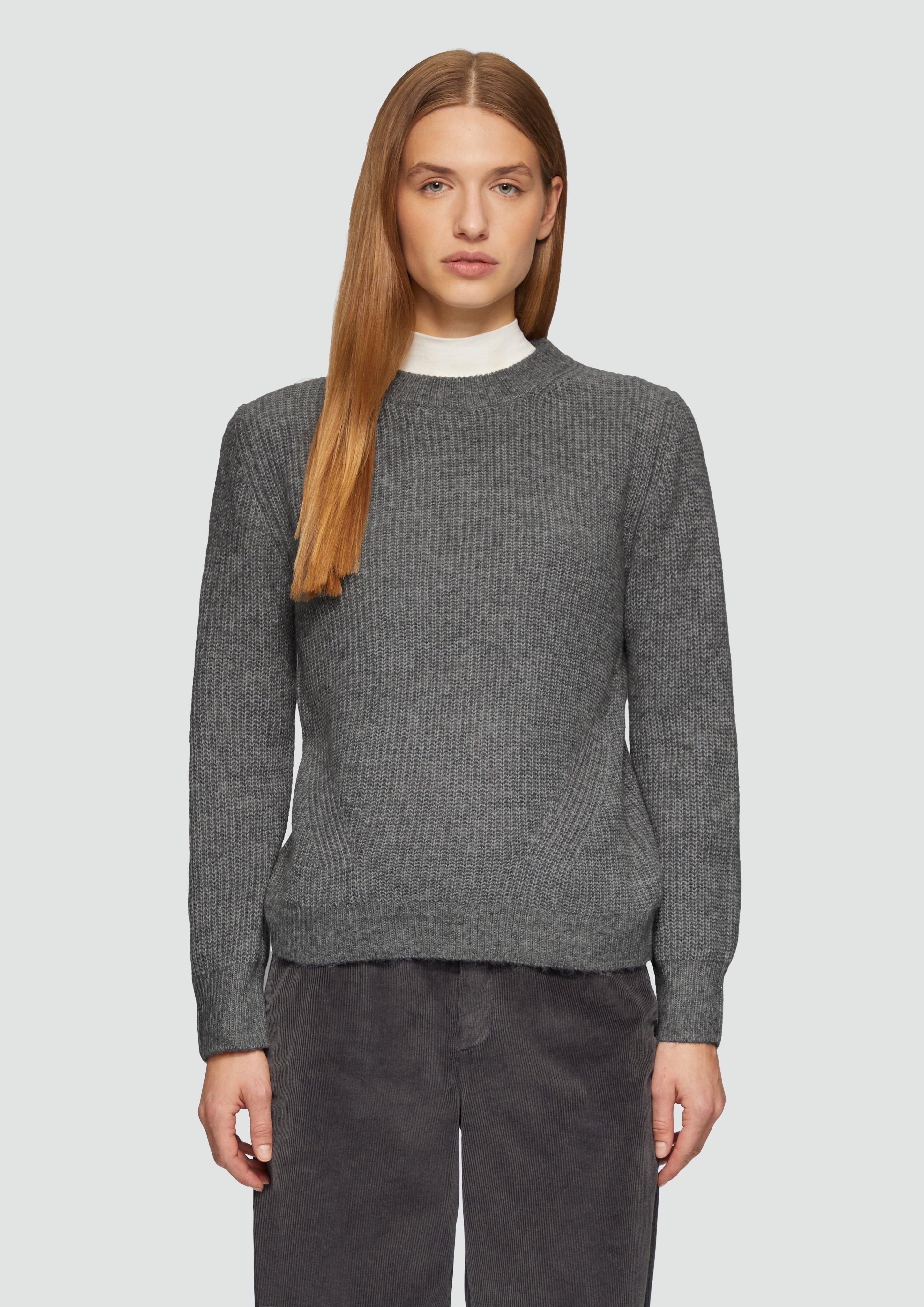 S.Oliver Strickpullover mit Rippdetail und Crew Neck