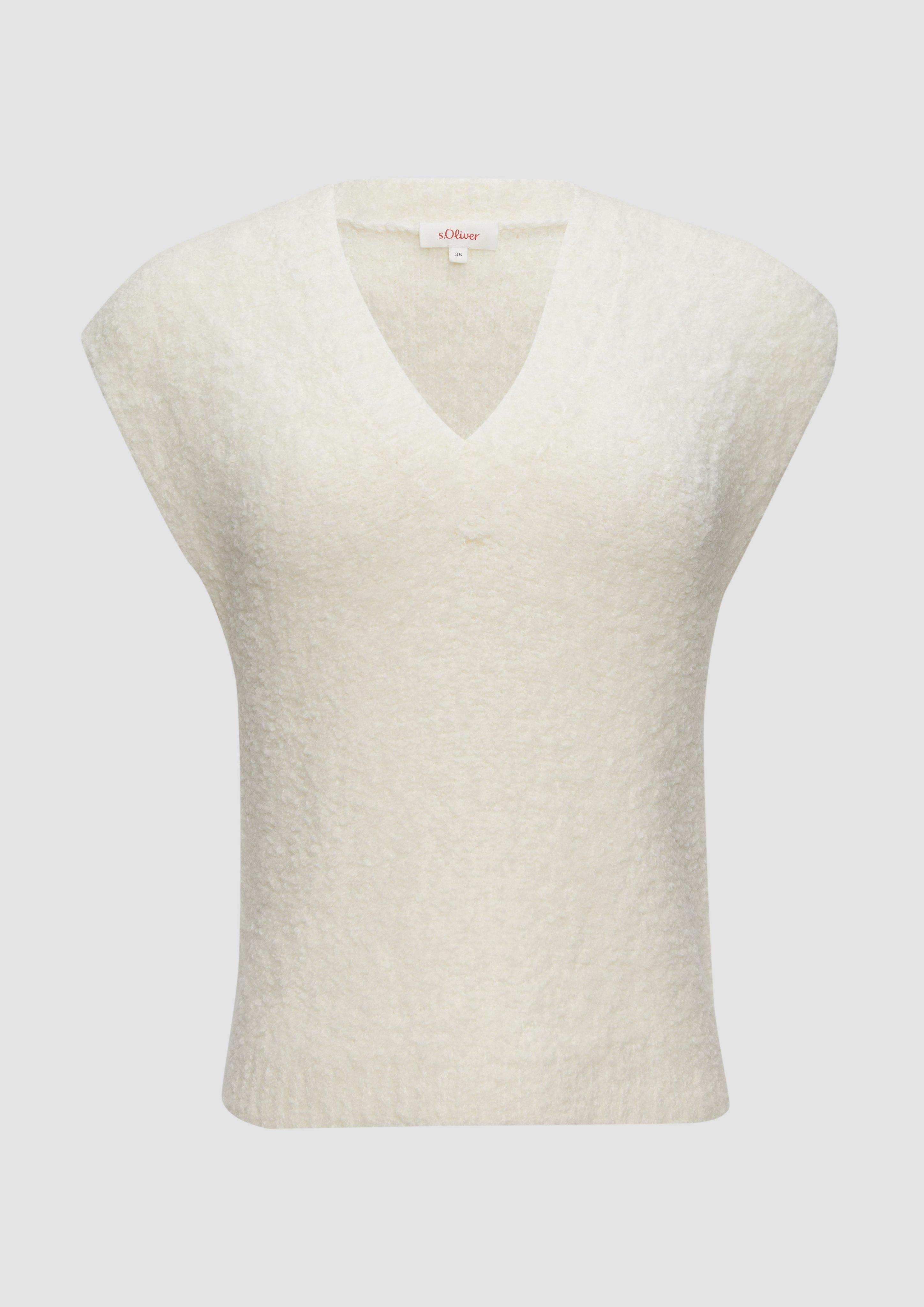 s.Oliver - Pullunder aus Teddy-Bouclé, Damen, creme