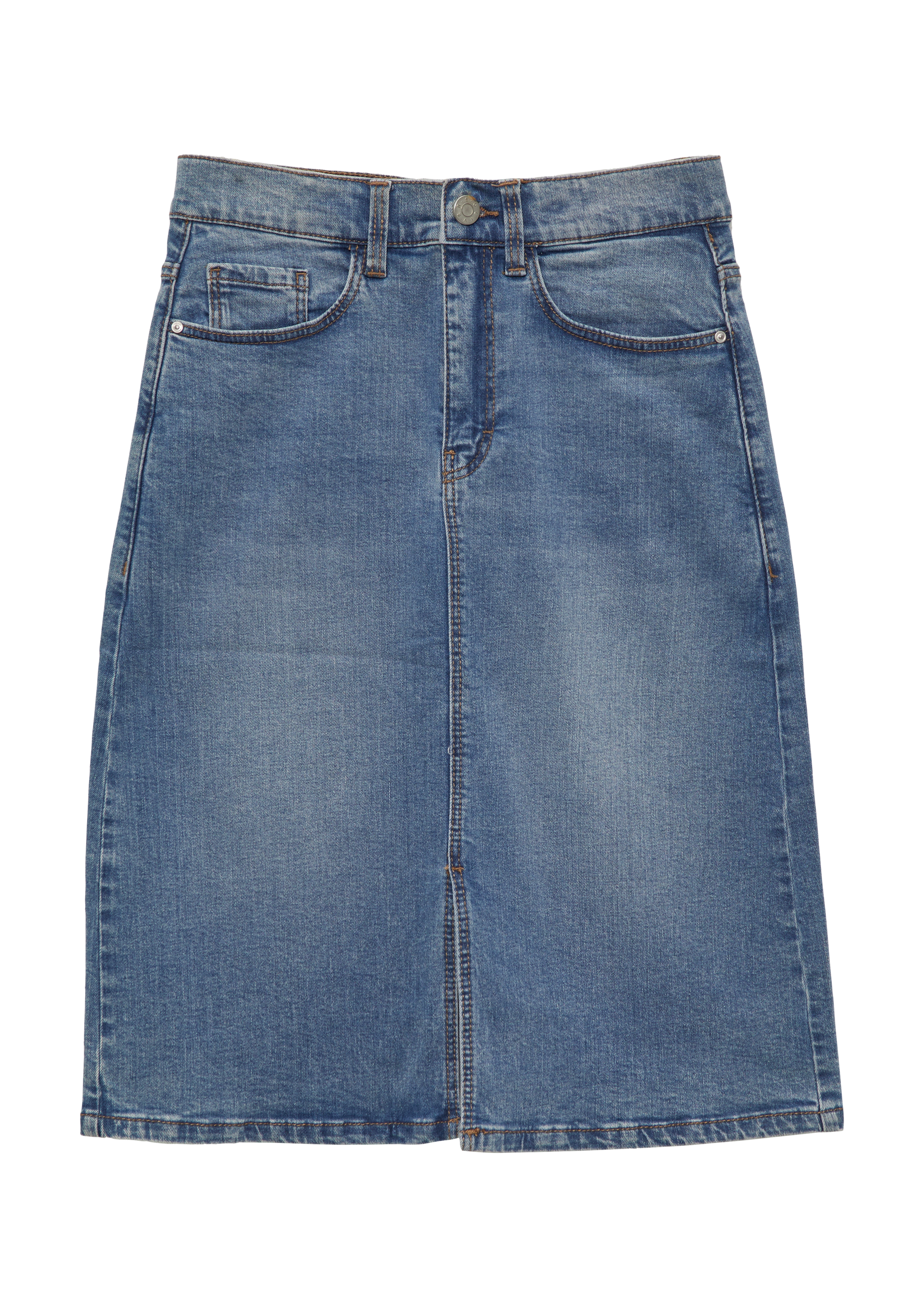 s.Oliver - Knielanger Jeansrock mit Schlitz, Mädchen, blau