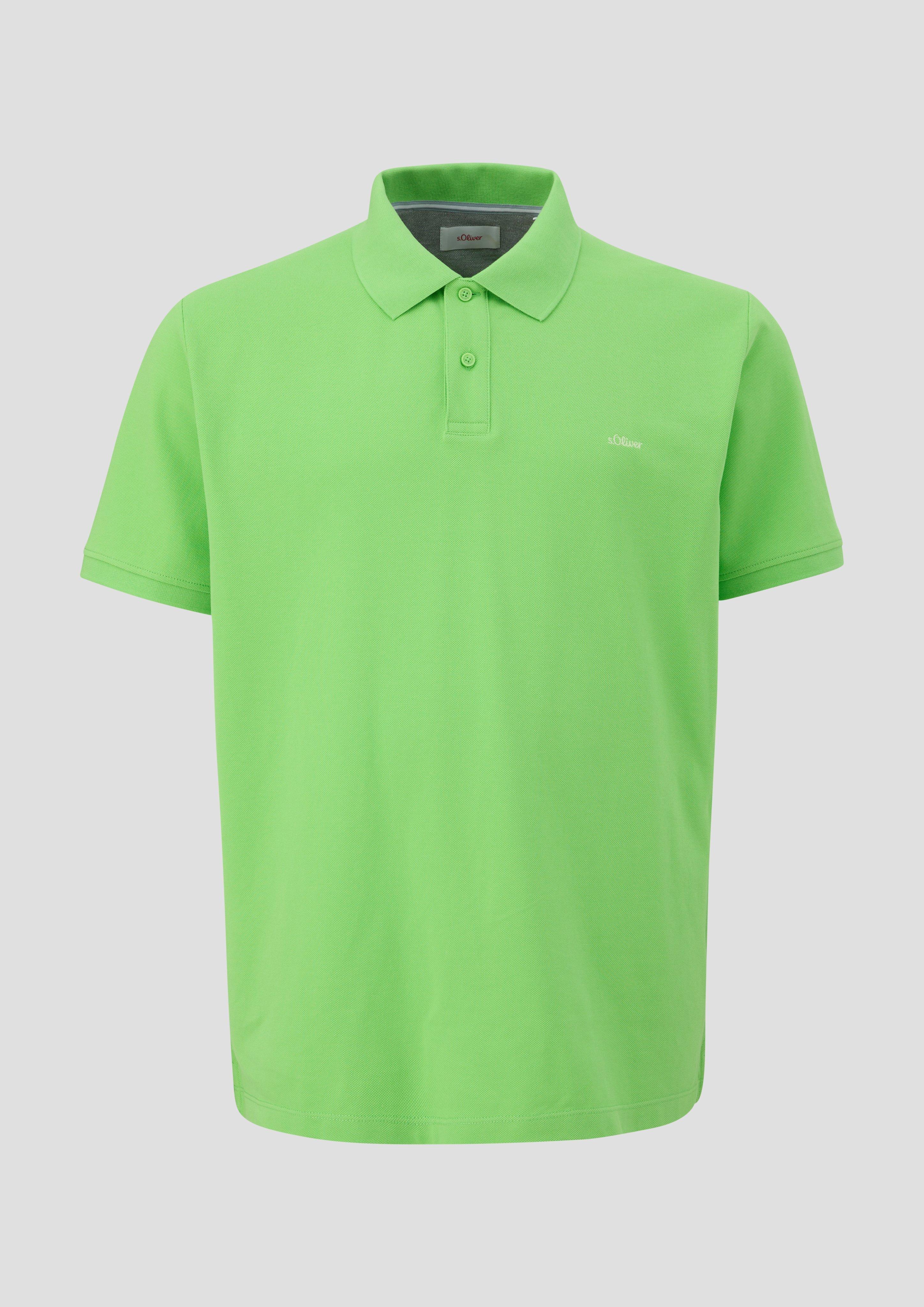 s.Oliver - Poloshirt mit kleinem Label-Print, Herren, grün