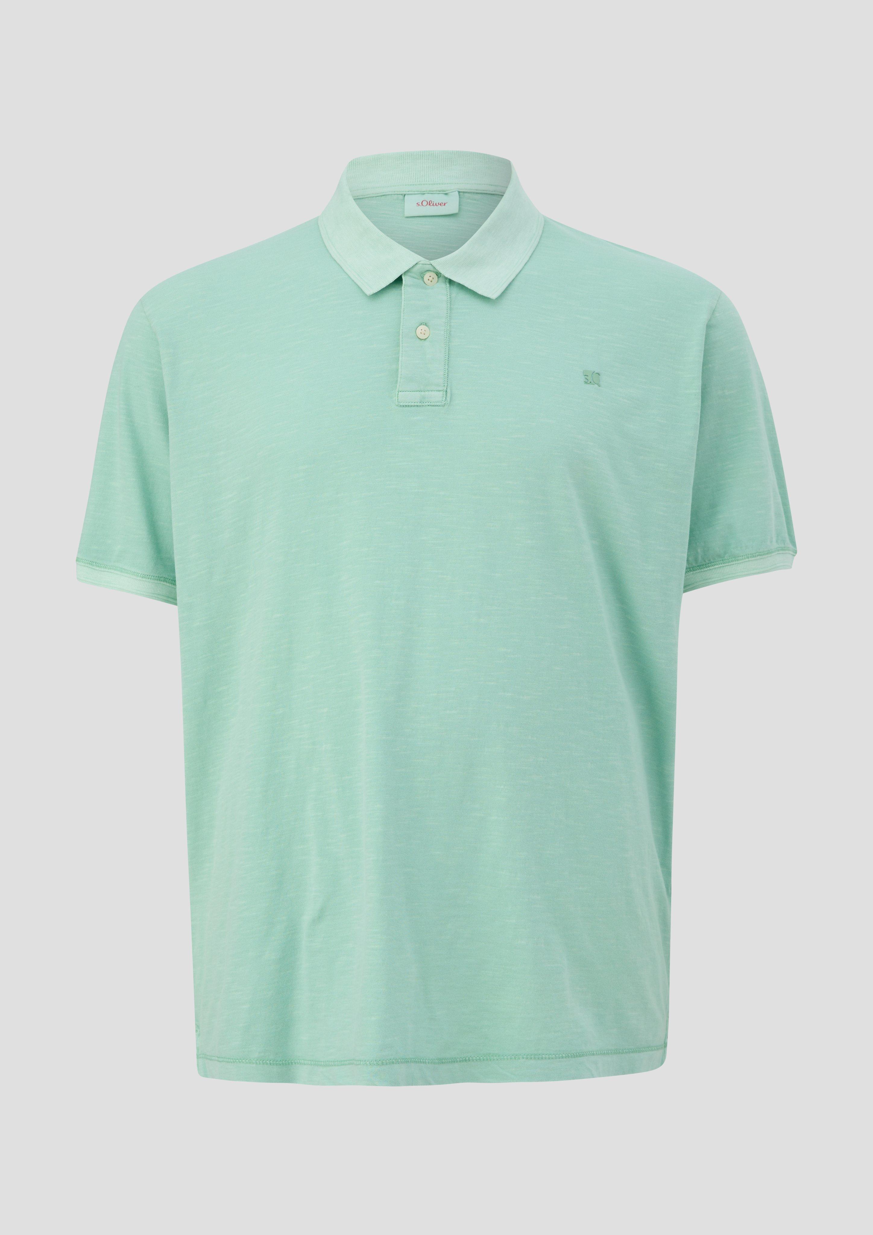 s.Oliver - Poloshirt mit kleinem Logo-Print, Herren, türkis