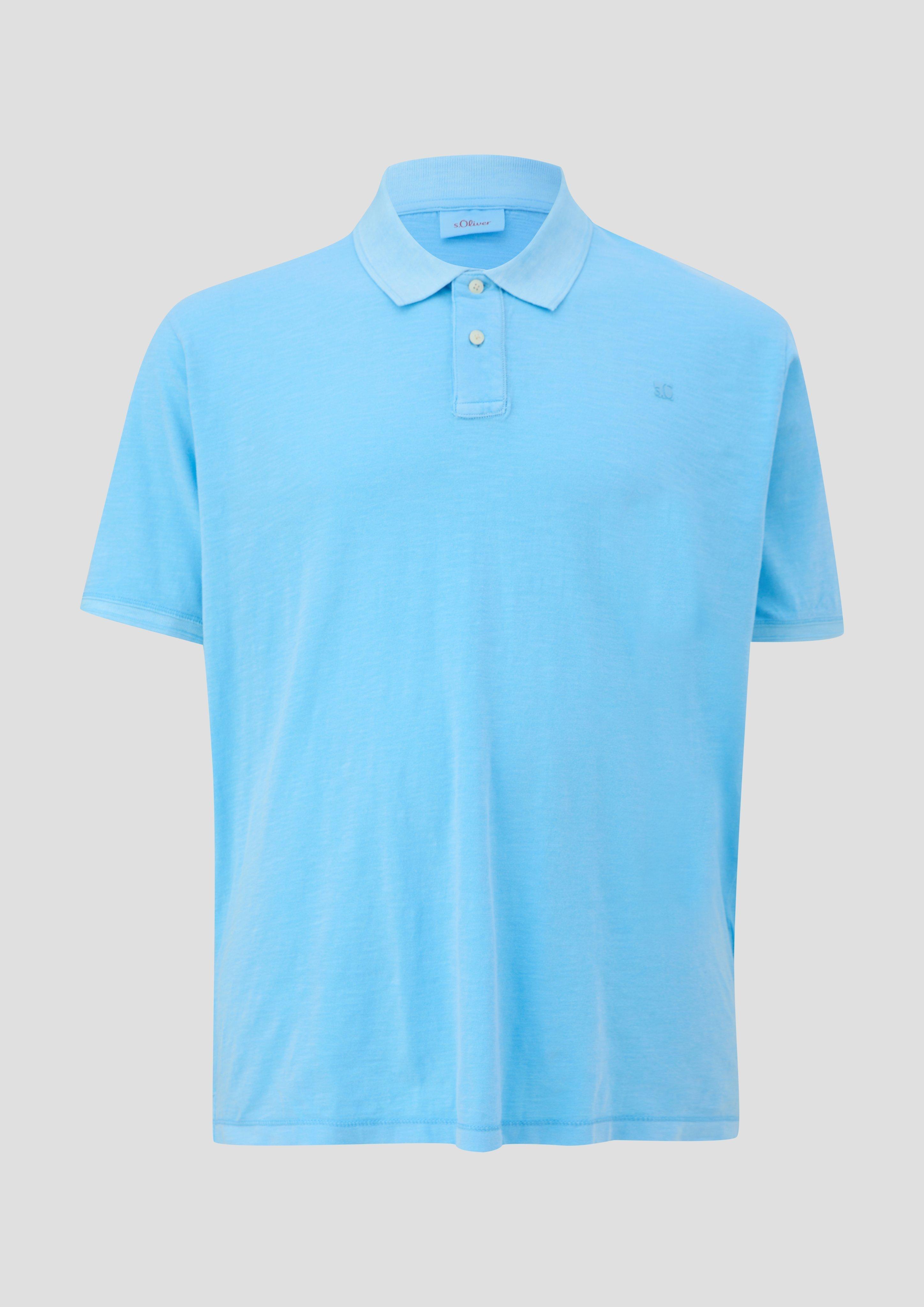 s.Oliver - Poloshirt mit kleinem Logo-Print, Herren, blau