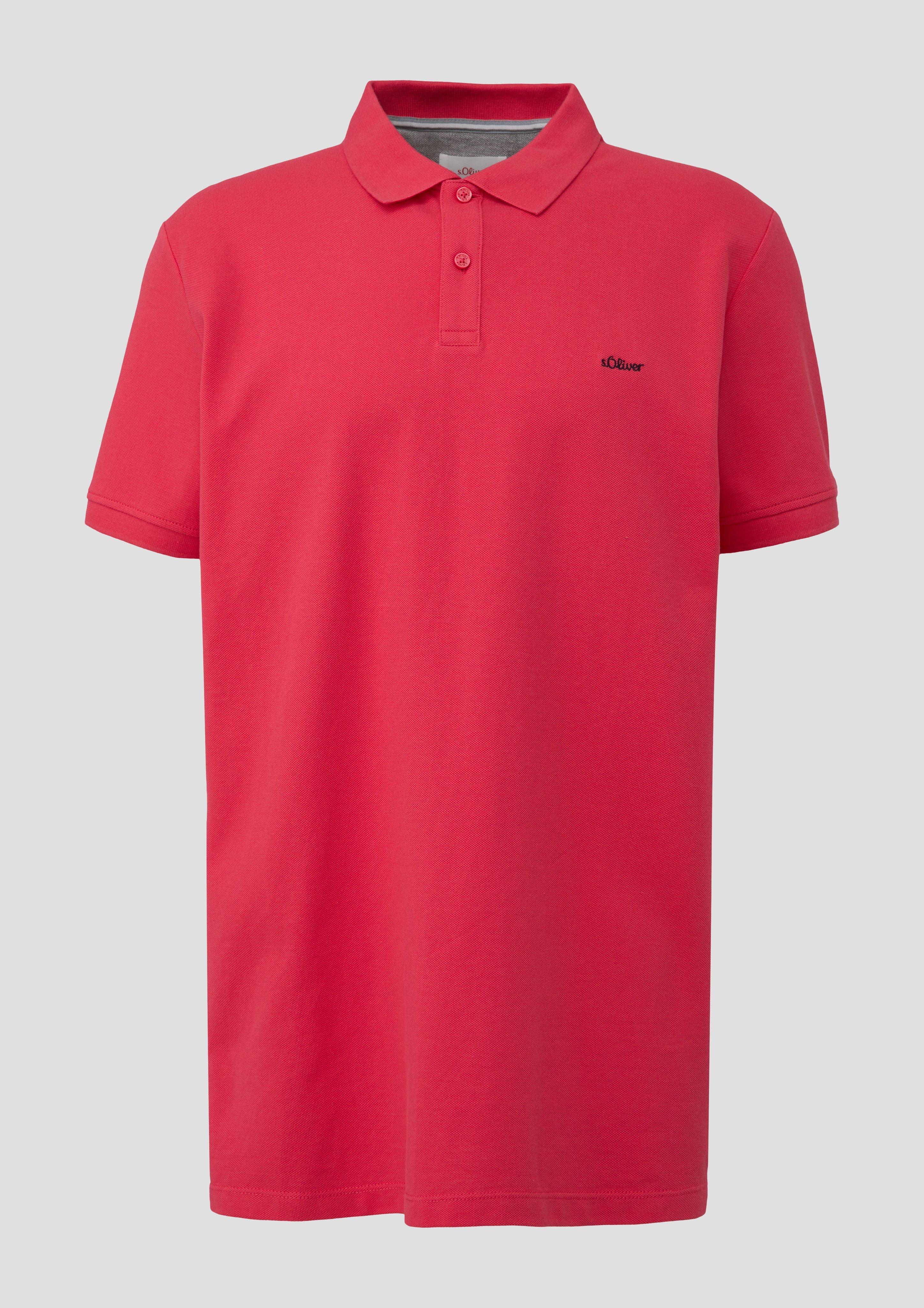 s.Oliver - Poloshirt aus Baumwolle mit Logo-Detail, Herren, Rosa