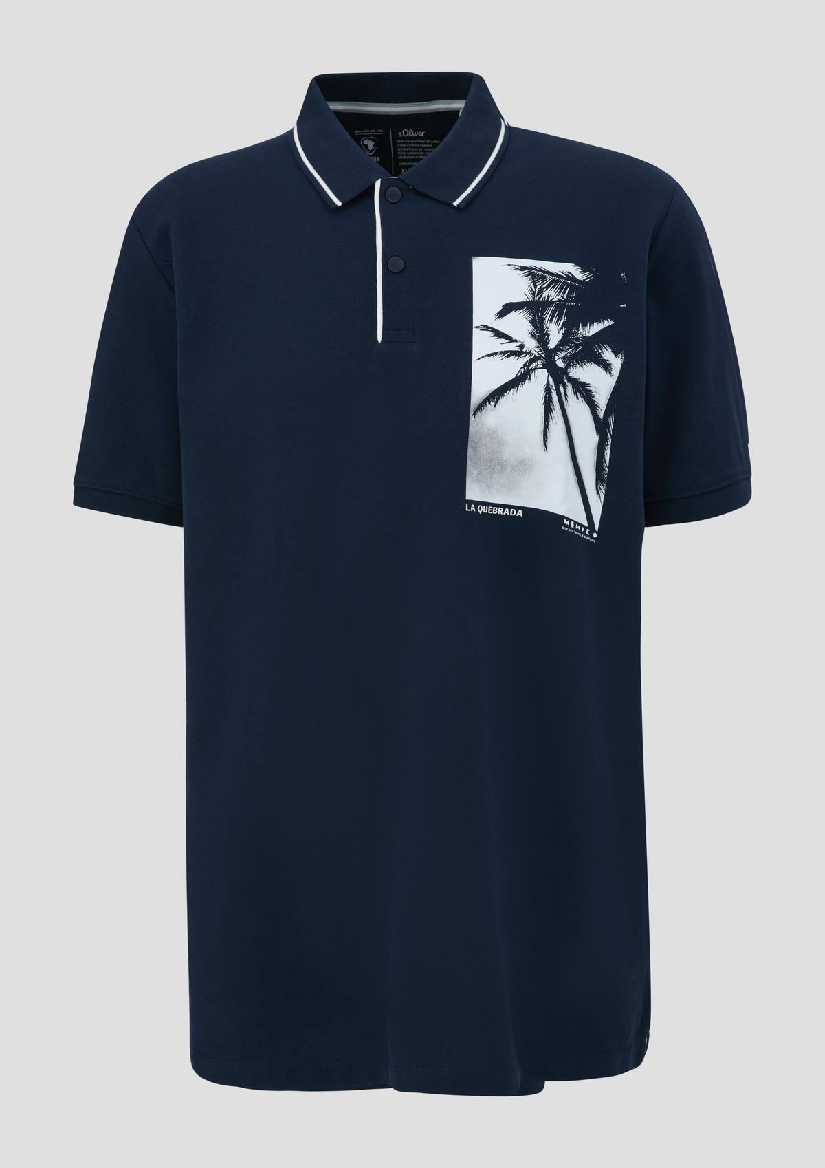 s.Oliver Cotton polo shirt with a front print