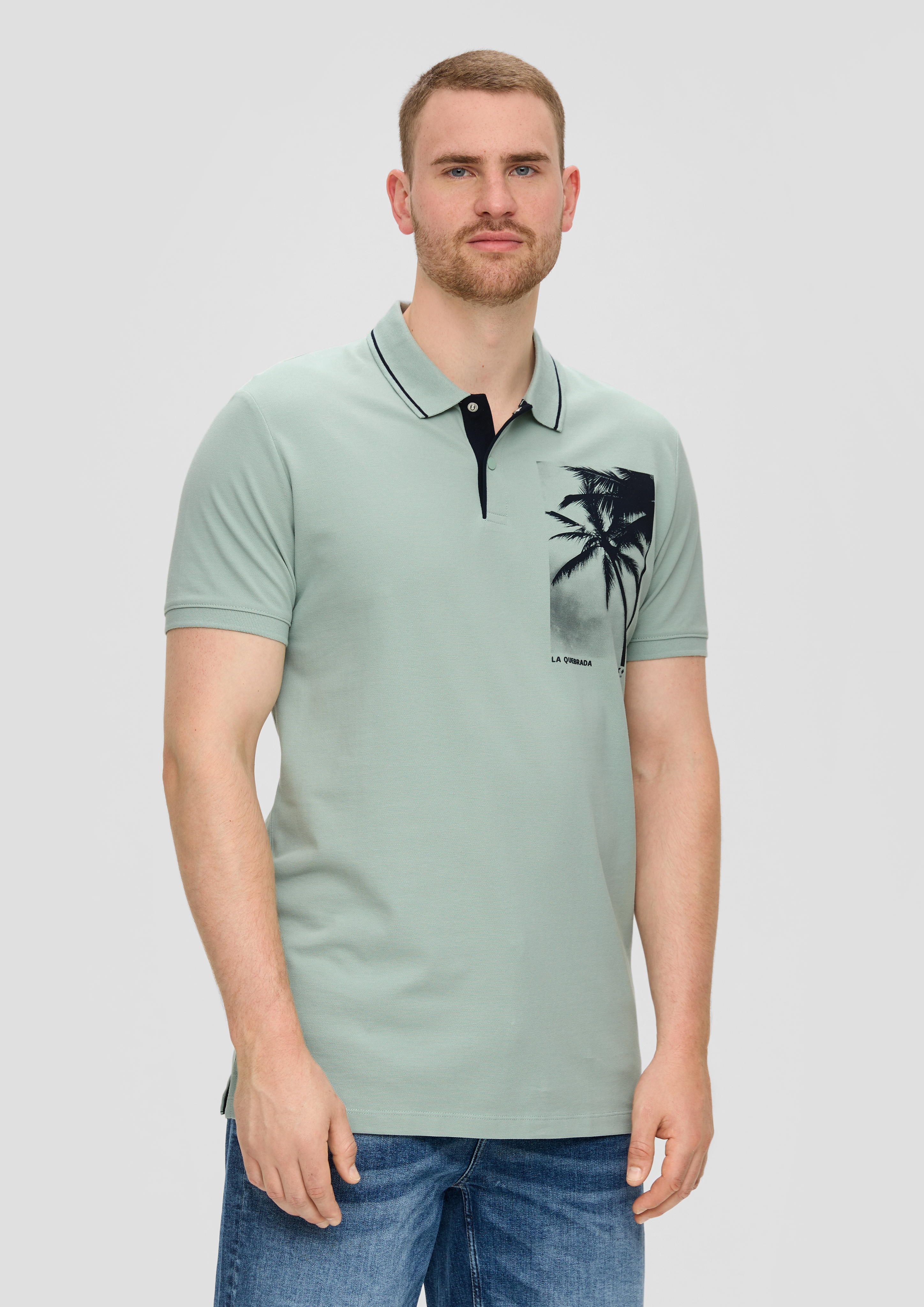 S.Oliver Poloshirt aus Baumwolle mit Frontprint