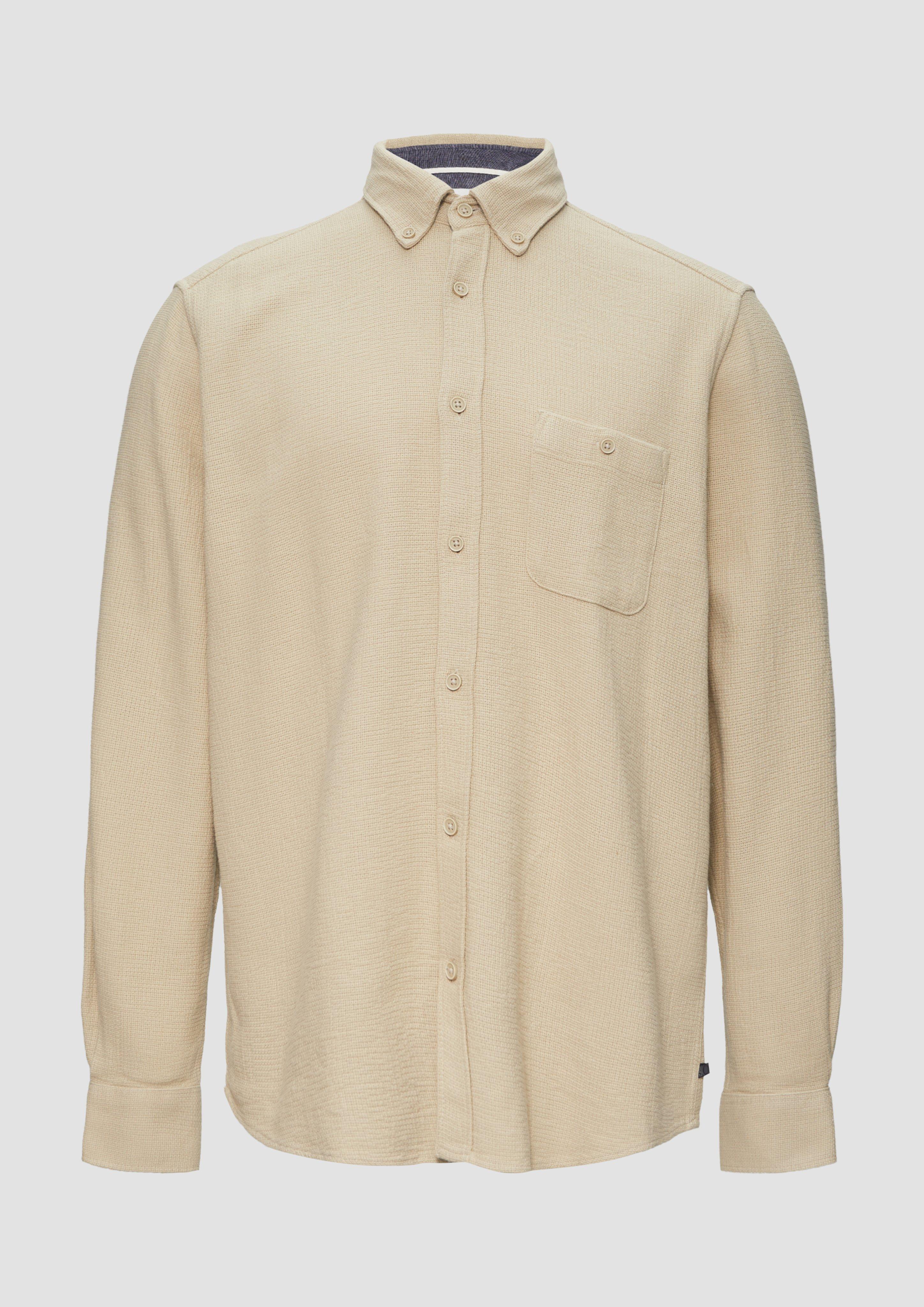 s.Oliver - Regular Fit: Button-down-Hemd aus Strukturware, Herren, Beige