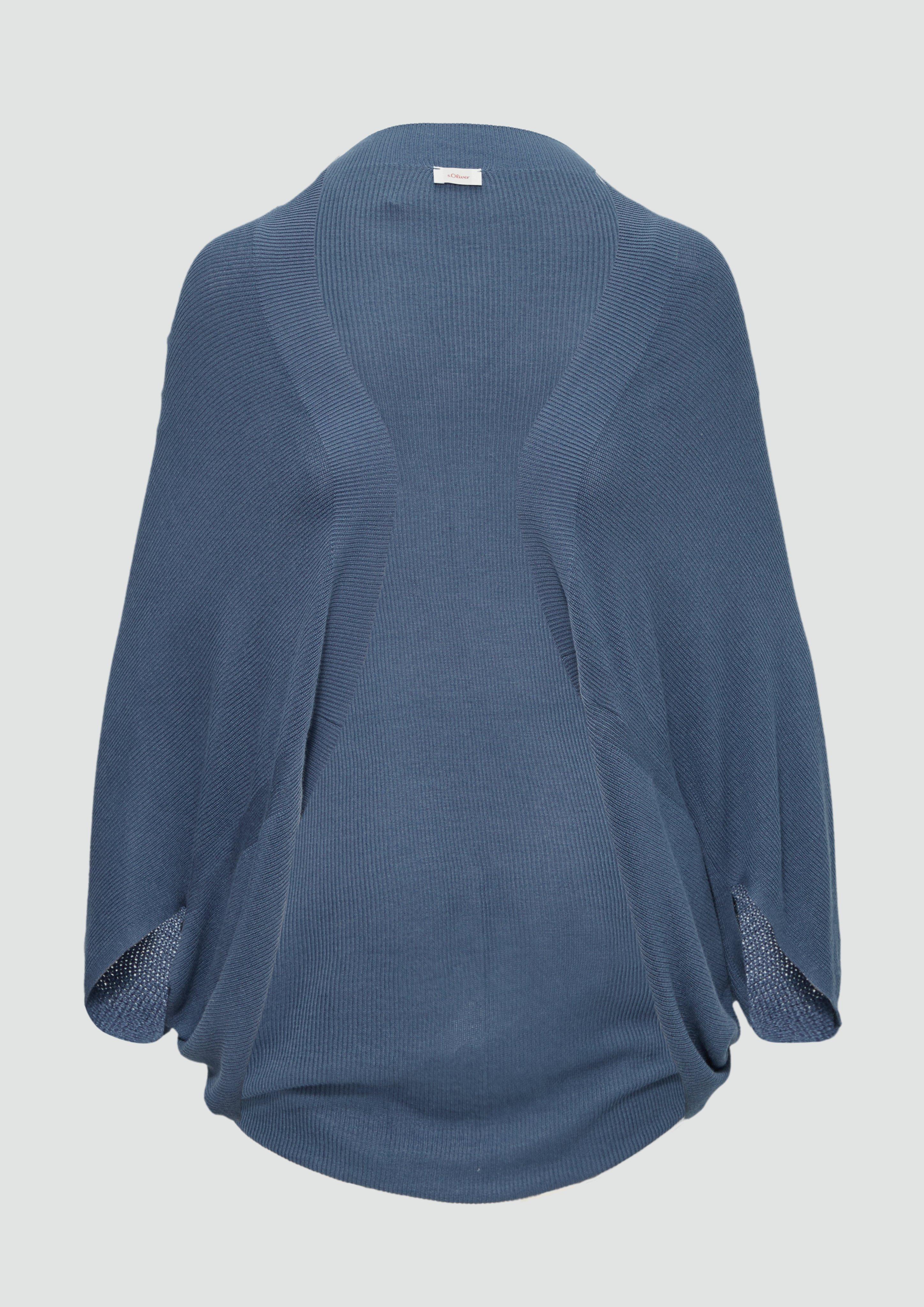 s.Oliver - Strickponcho aus Viskosemix, Damen, blau